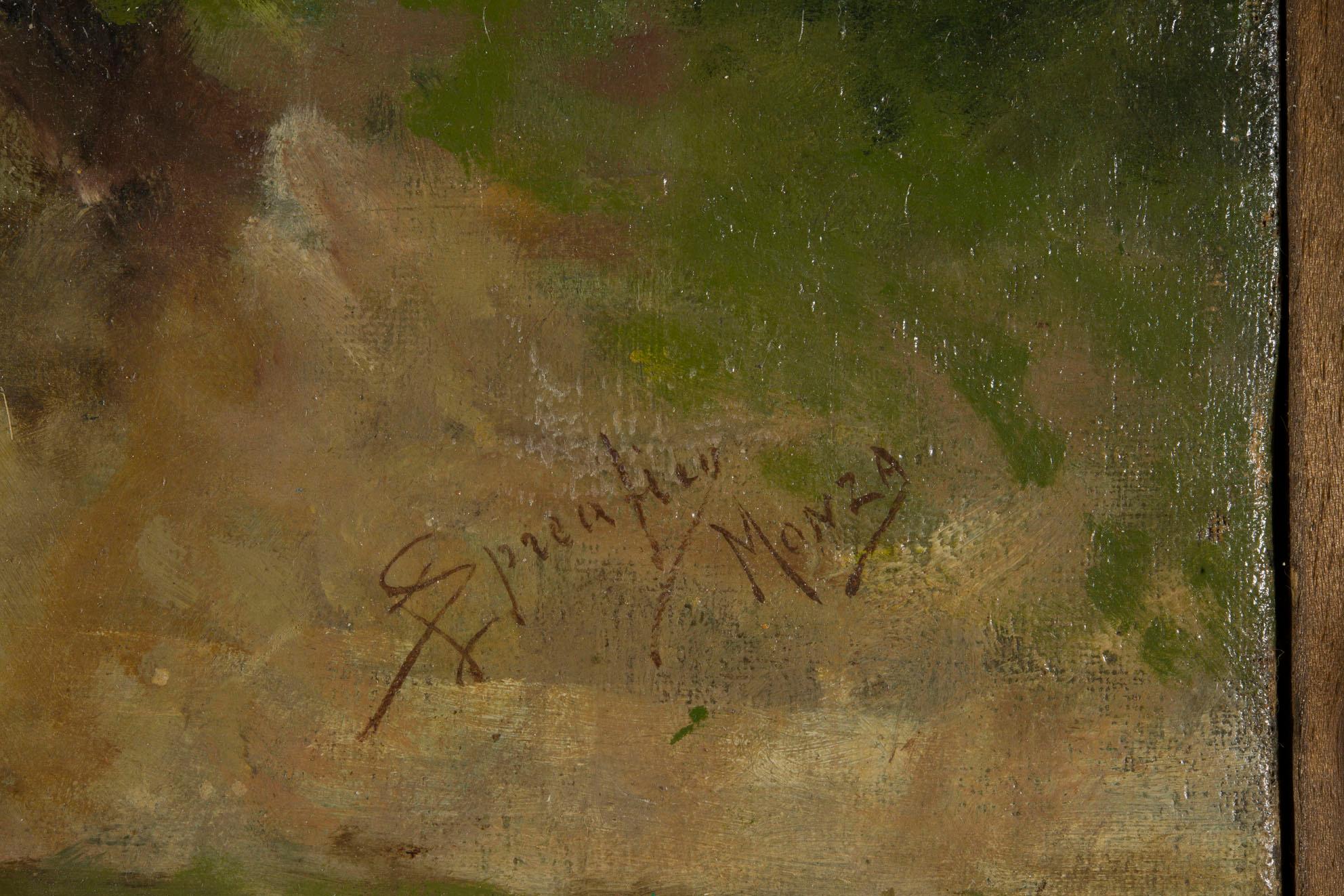 Country 19th Century Italian Signed and Located Painting For Sale