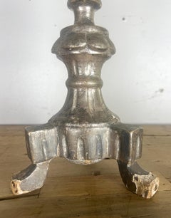 19th Century Italian Silver Gilt Neoclassical Hand-Carved Candlesticks