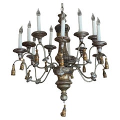 19th Century Italian Silver Gilt Chandelier