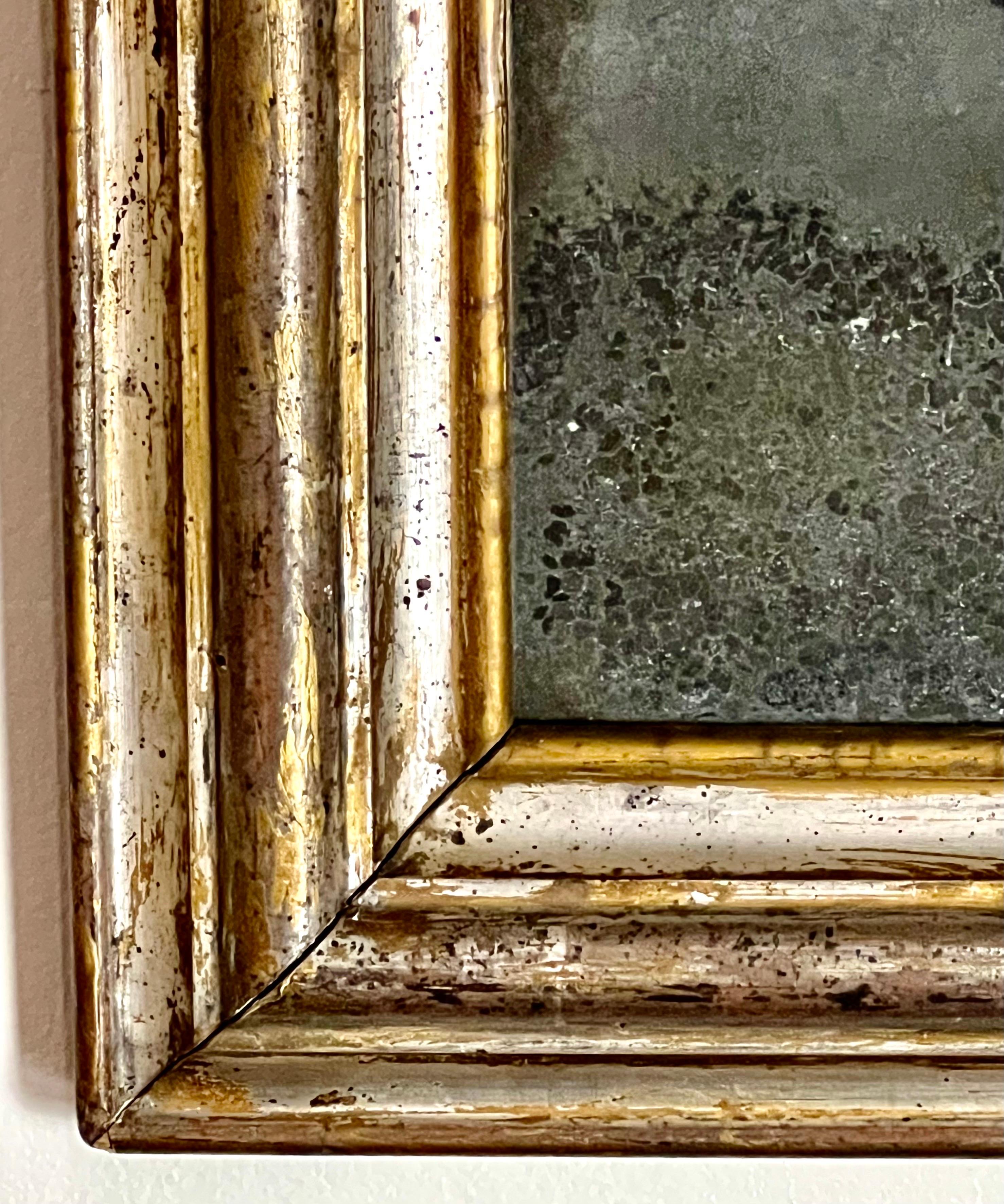 Italienischer vergoldeter Silberspiegel aus dem 19. im Zustand „Starke Gebrauchsspuren“ im Angebot in Los Angeles, CA