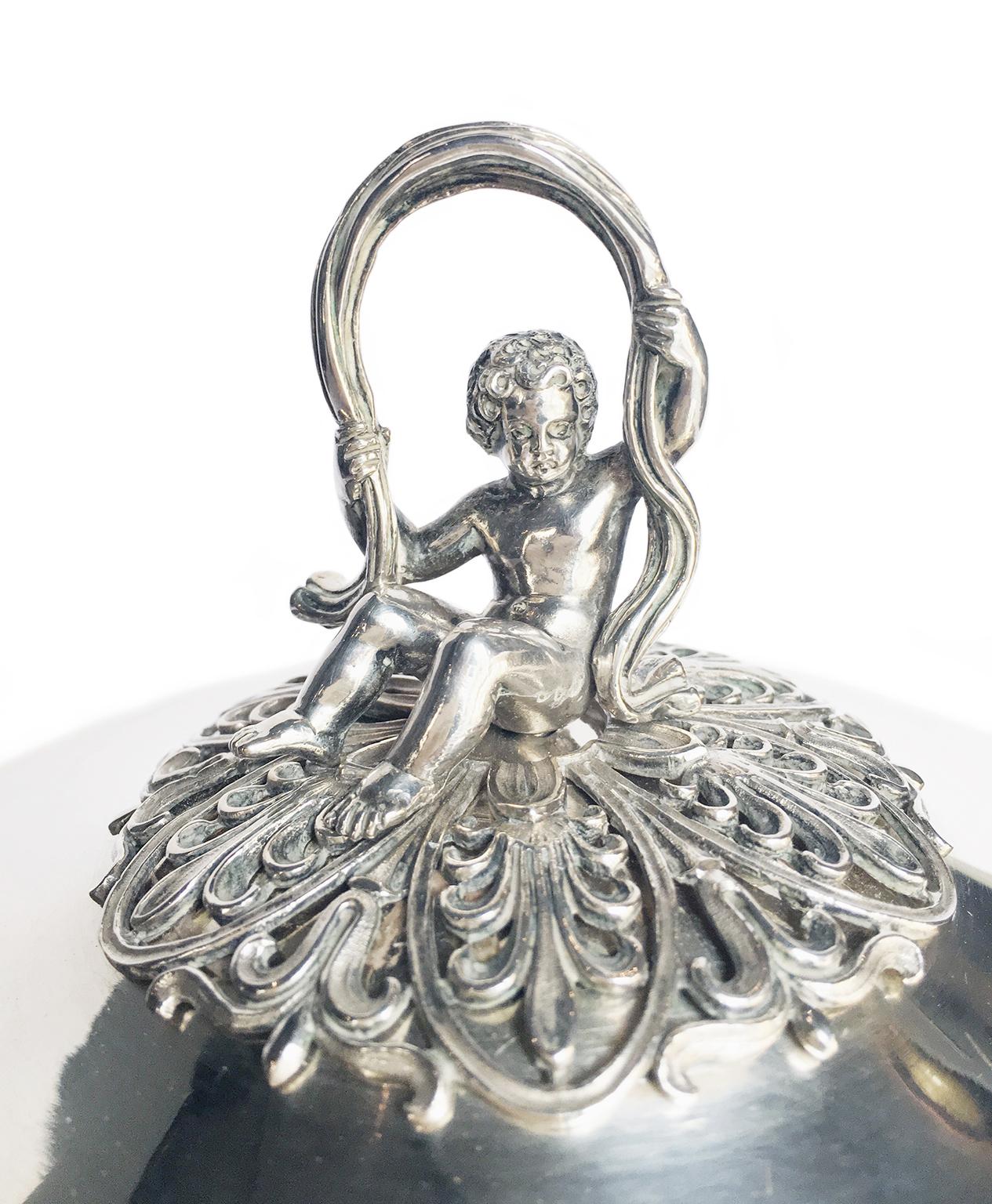 Italian Silver Puerperal Cup or Small Soup Tureen, Milan Circa 1830 For Sale 4