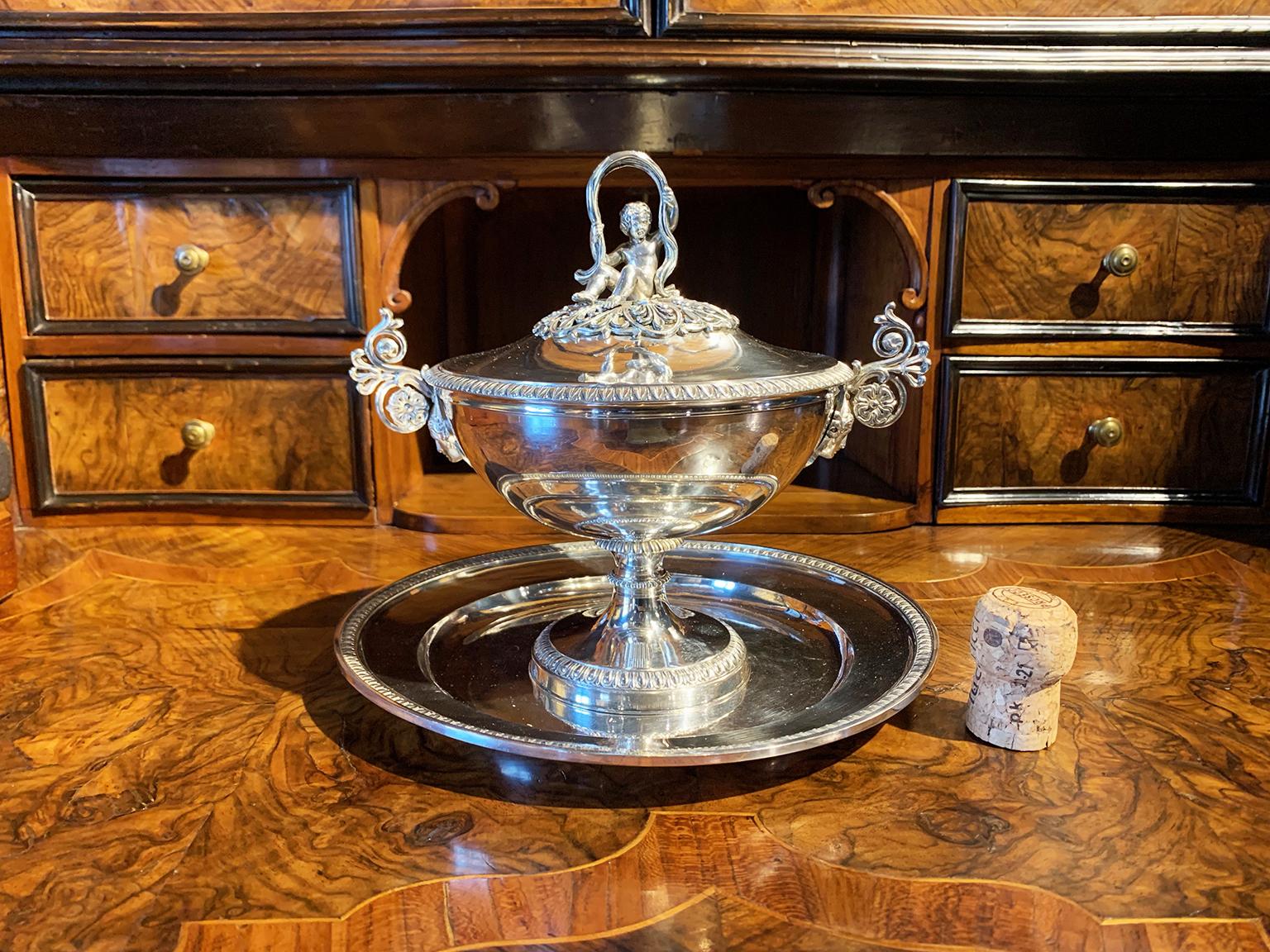 Italian Silver Puerperal Cup or Small Soup Tureen, Milan Circa 1830 For Sale 13