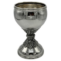 19th Century Italian Silver Vase with wheat decoration by Buccellati Italy