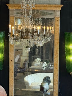 19th Century Italian Six Arm Genovese Empire Basket Crystal Chandelier