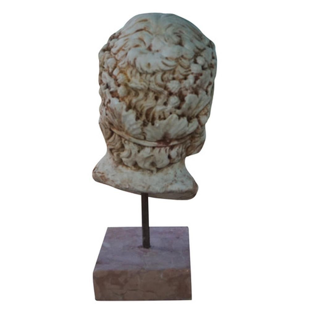 Late Victorian 19th Century Italian Socrates Mask, Carrara, Rosso Verona Marble Sculpture For Sale