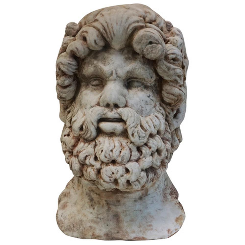 Hand-Crafted 19th Century Italian Socrates Mask, Carrara, Rosso Verona Marble Sculpture For Sale