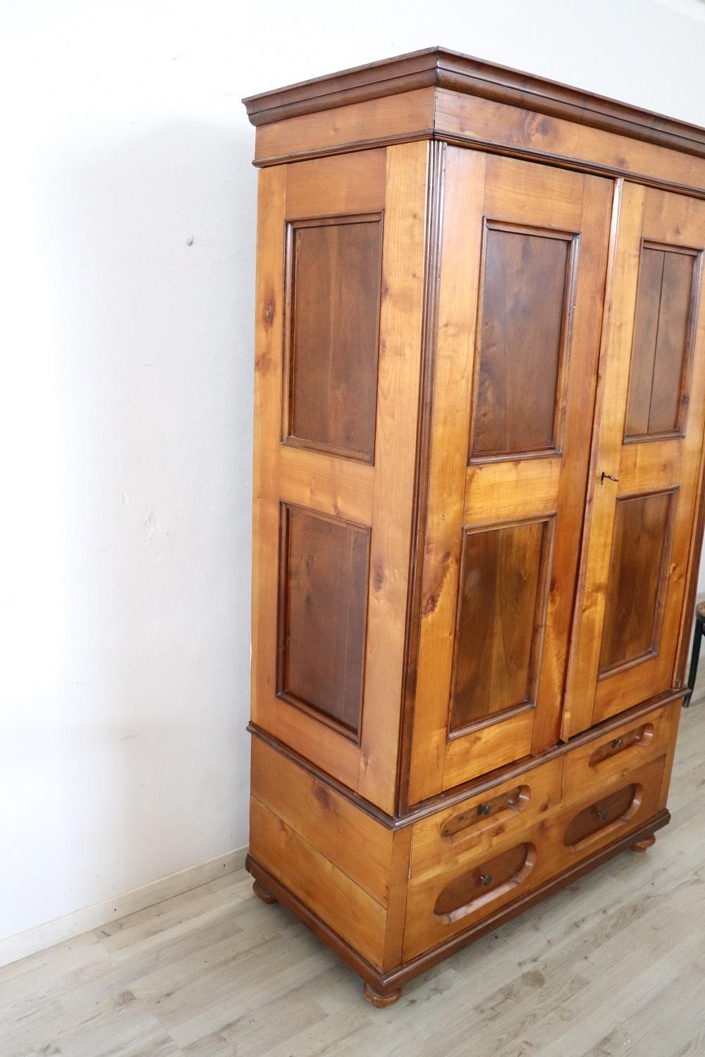 antique armoire with mirror and drawers