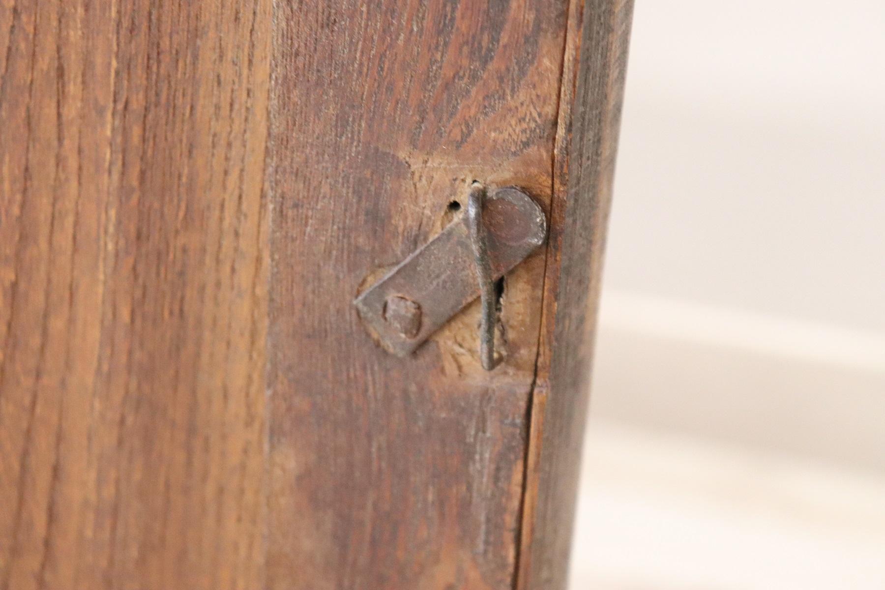 19th Century Italian Solid Oak Wood Small Rustic Sideboard, Buffet or Credenza 6