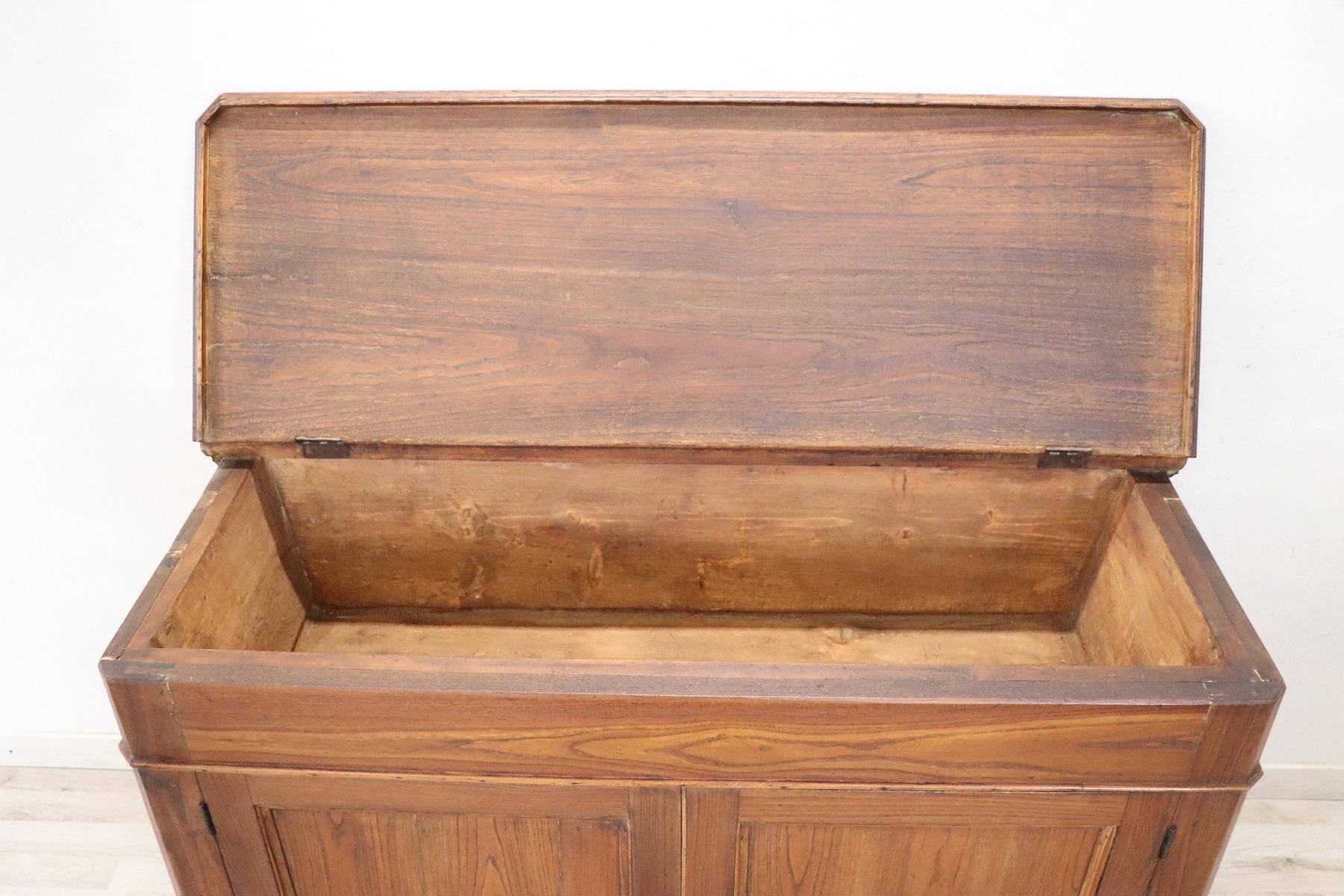 Mid-19th Century 19th Century Italian Solid Oak Wood Small Rustic Sideboard, Buffet or Credenza