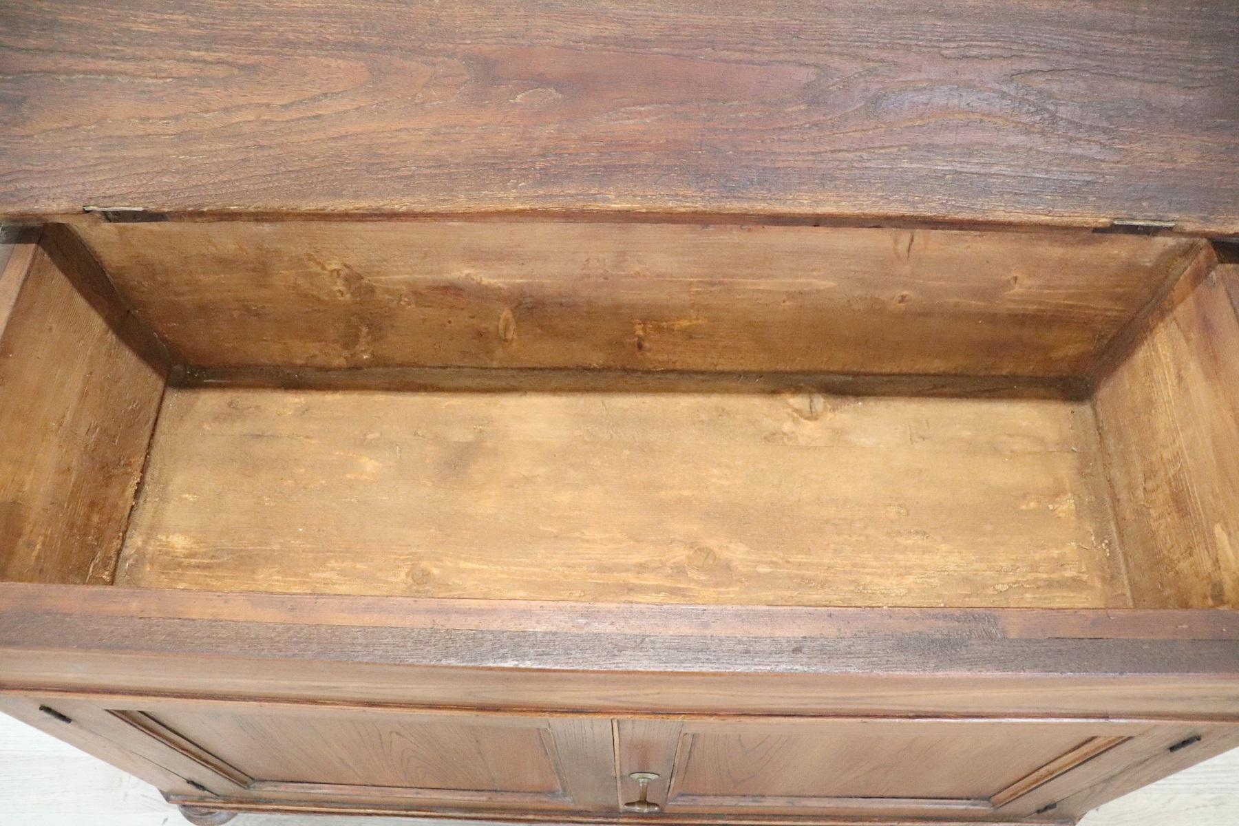 19th Century Italian Solid Oak Wood Small Rustic Sideboard, Buffet or Credenza 1