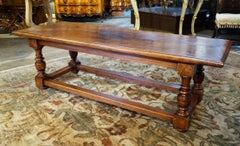 19th Century Italian Solid Old Walnut Rustic Tuscan Farmhouse Table Circa 1880