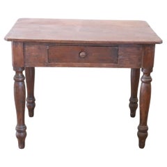 19th Century Italian Solid Poplar Wood Antique Small Writing Desk