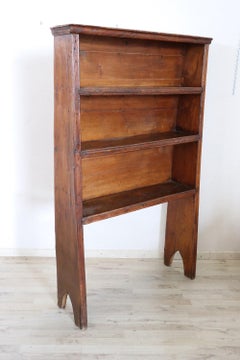 Bibliothèques ou étagères rustiques italiennes du 19ème siècle en bois de peuplier massif