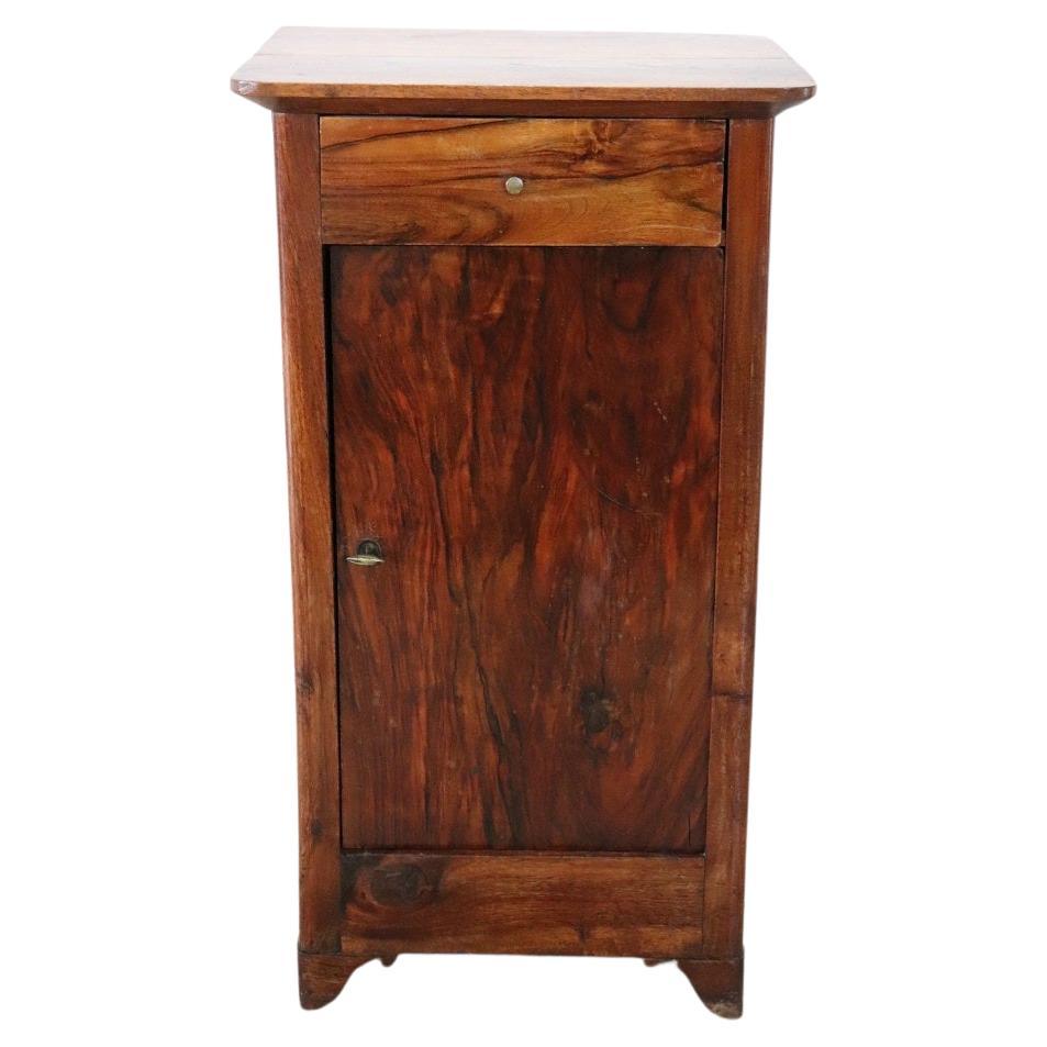 19th Century Italian Solid Walnut Antique Nightstand For Sale