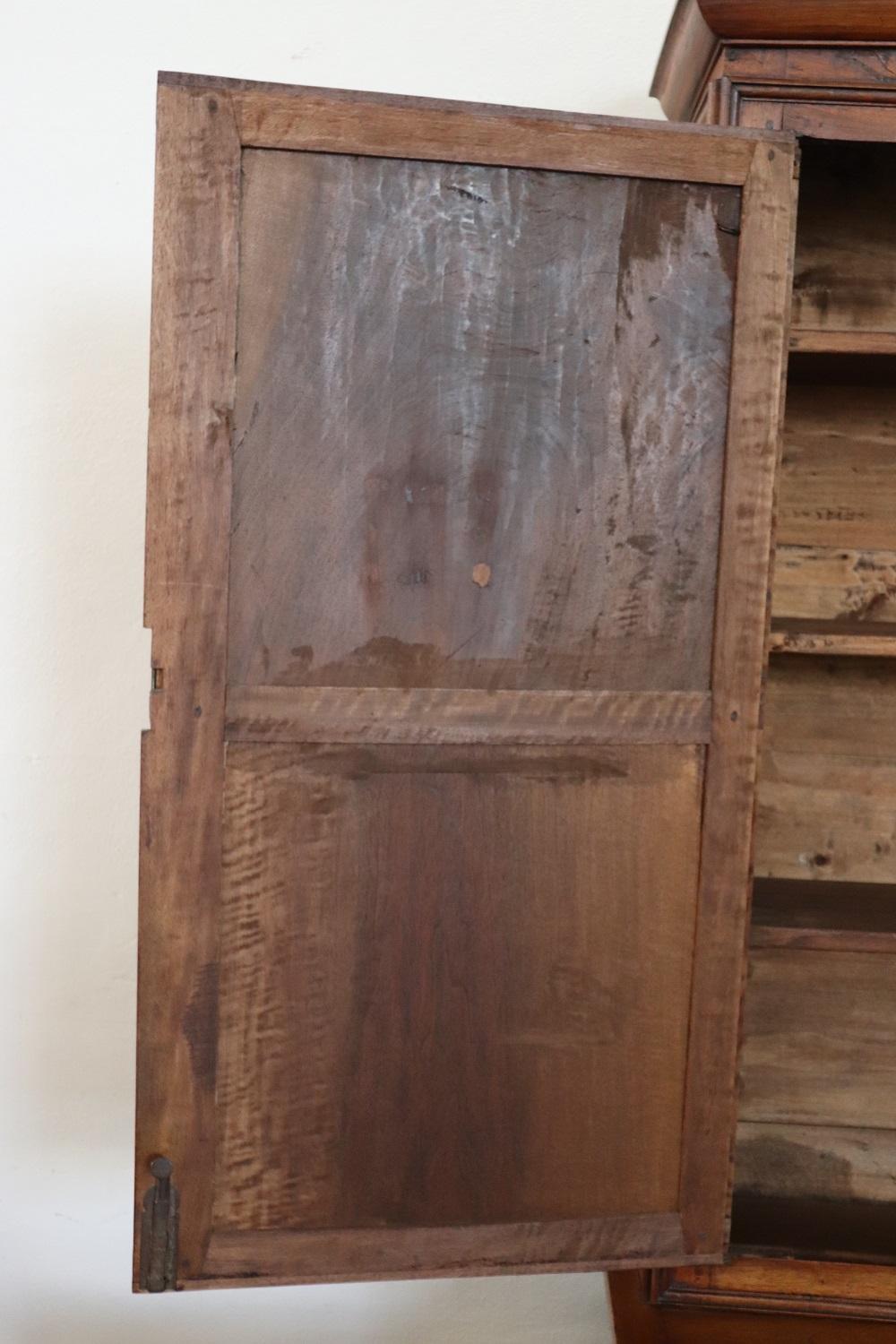 19th Century Italian Solid Walnut Antique Sideboard 8