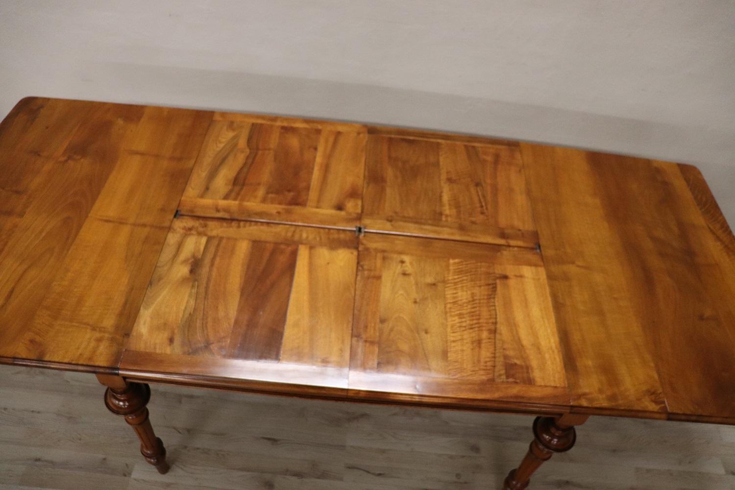 19th Century Italian Solid Walnut Extendable Antique Dining Room Table 3