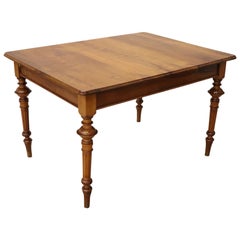 19th Century Italian Solid Walnut Extendable Antique Dining Room Table