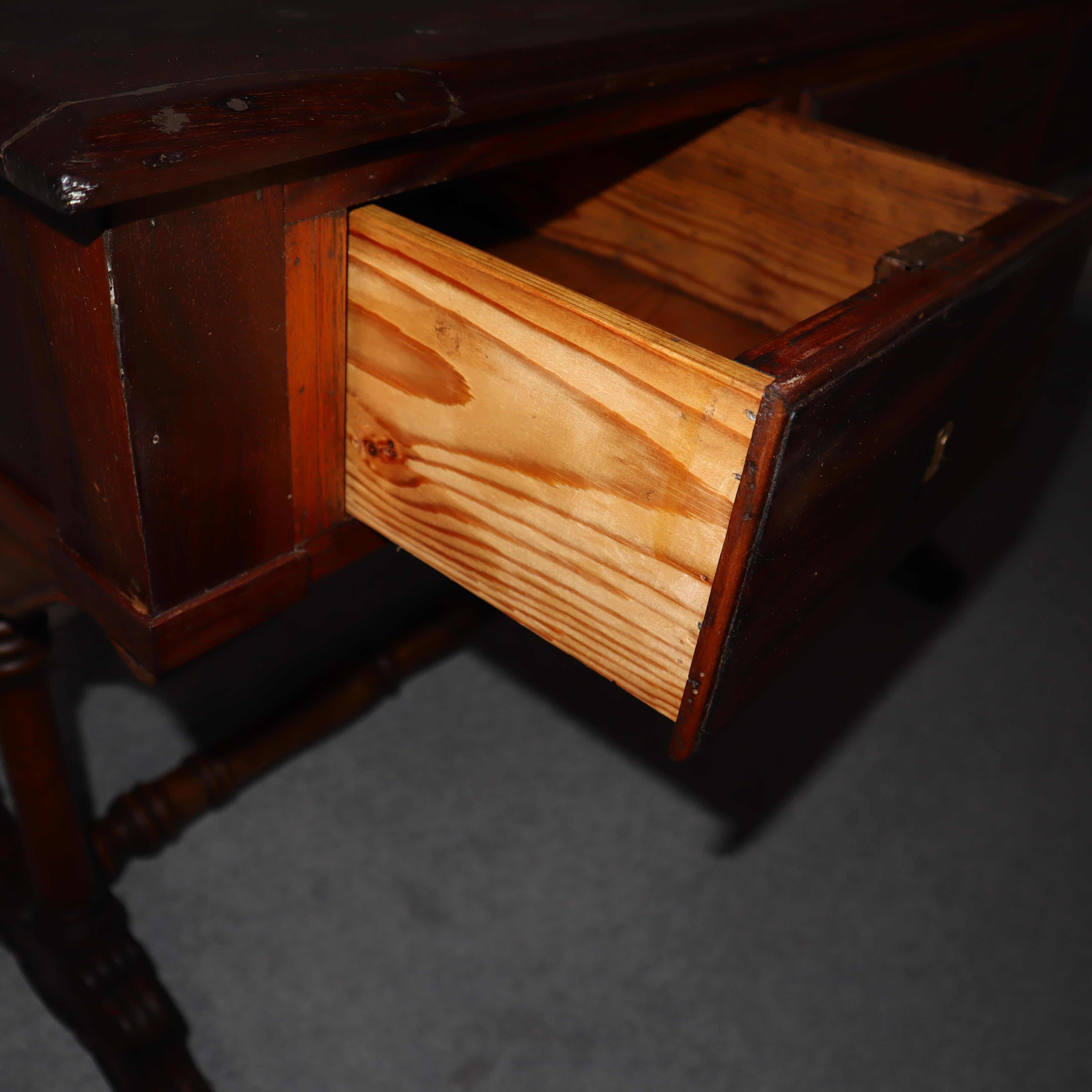 19th century italian solid walnut Louis Philippe desk For Sale 14