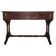 Antique 19th century italian solid walnut Louis Philippe desk