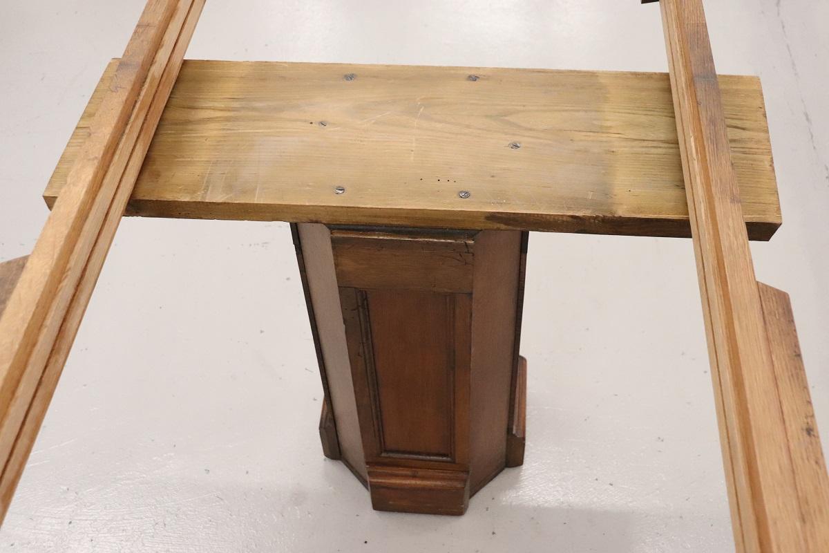 19th Century Italian Solid Walnut Oval Extendable Dining Table Length 307, 08