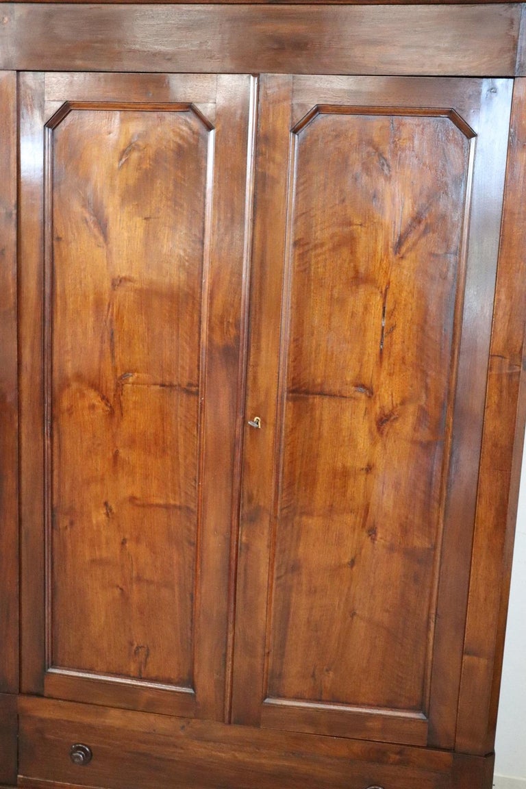 19th Century Italian Solid Walnut Wood Antique Wardrobe or ...