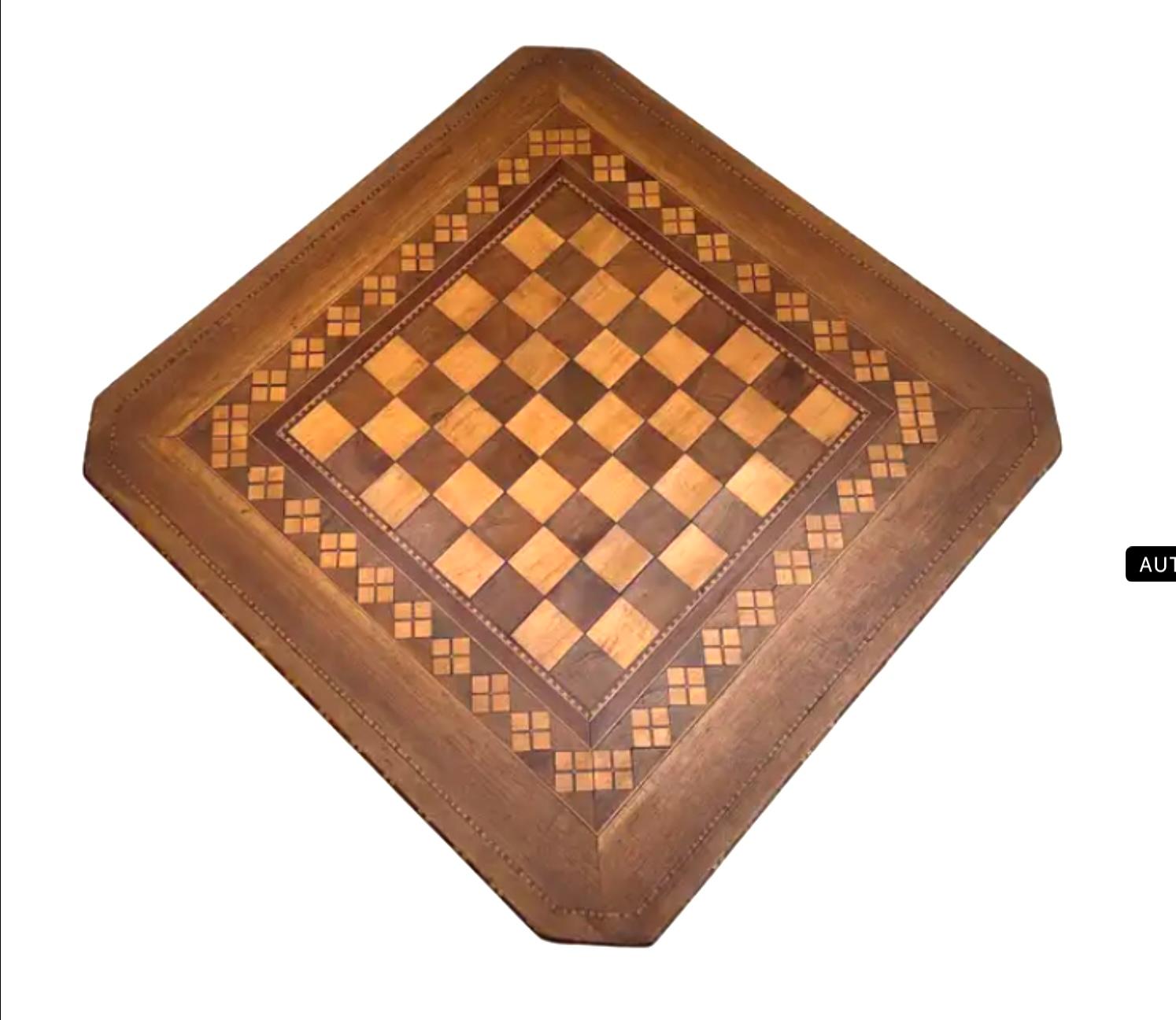 Wood 19th Century Italian Sorento Side Table For Sale
