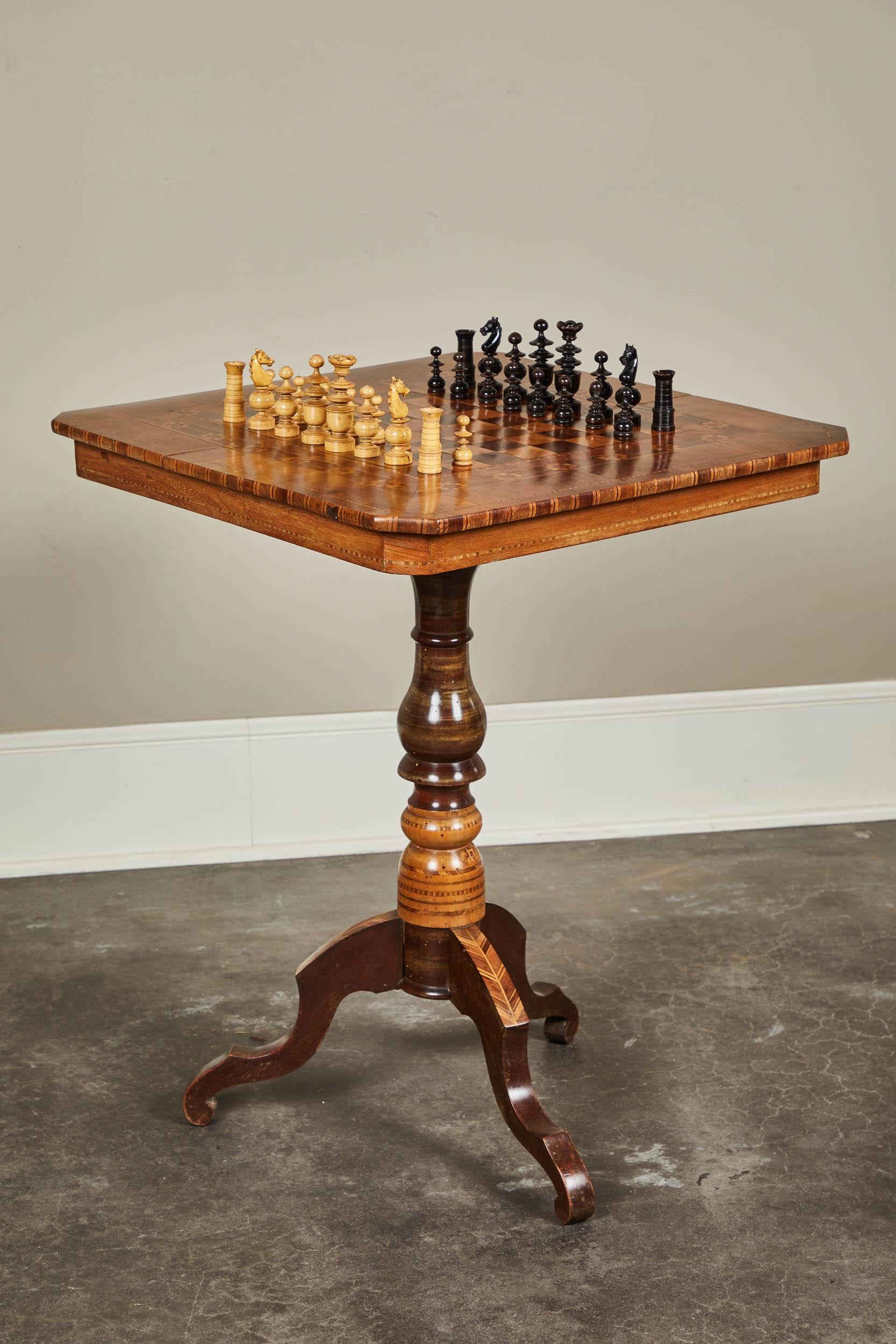 19th Century Italian Sorrento Chess Table 2