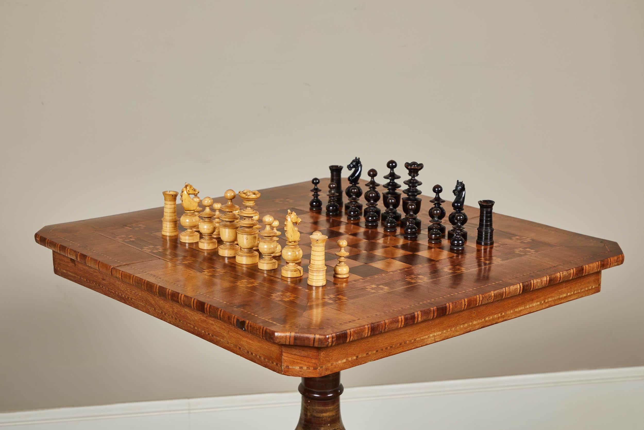 19th Century Italian Sorrento Chess Table 3
