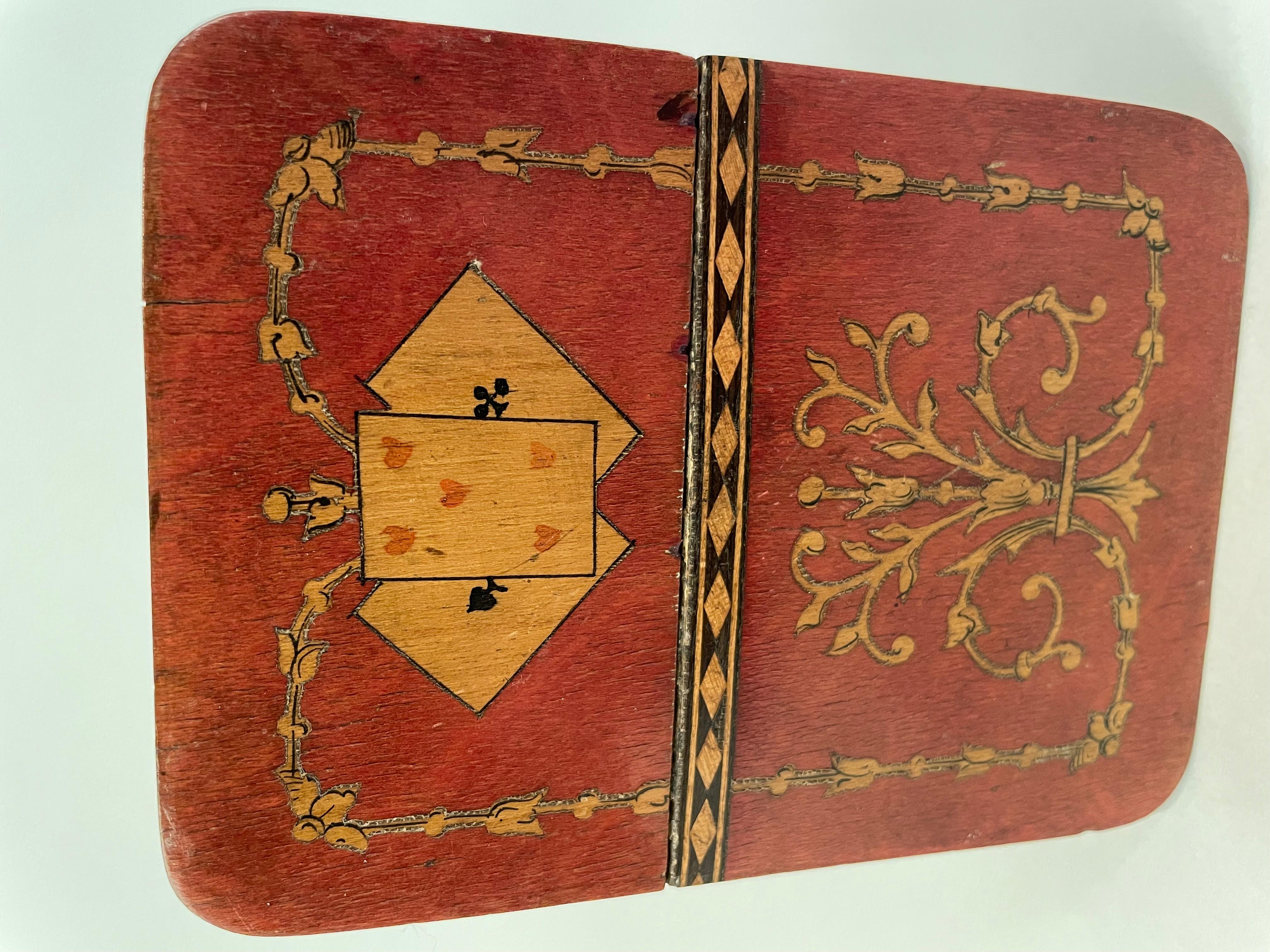 19th Century Italian Sorrento Inlaid Mosaic Playing Card Case 5
