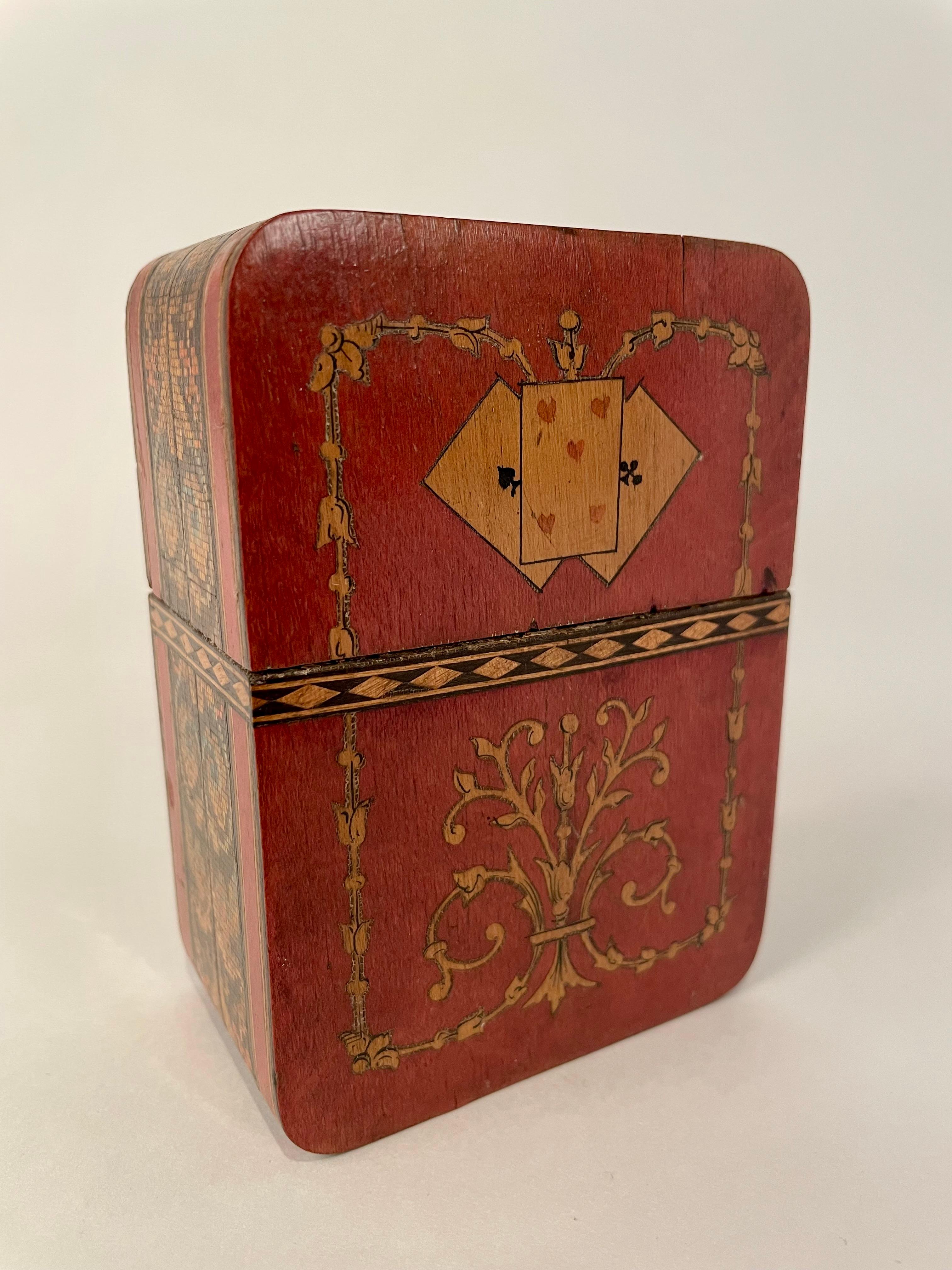 19th Century Italian Sorrento Inlaid Mosaic Playing Card Case 6