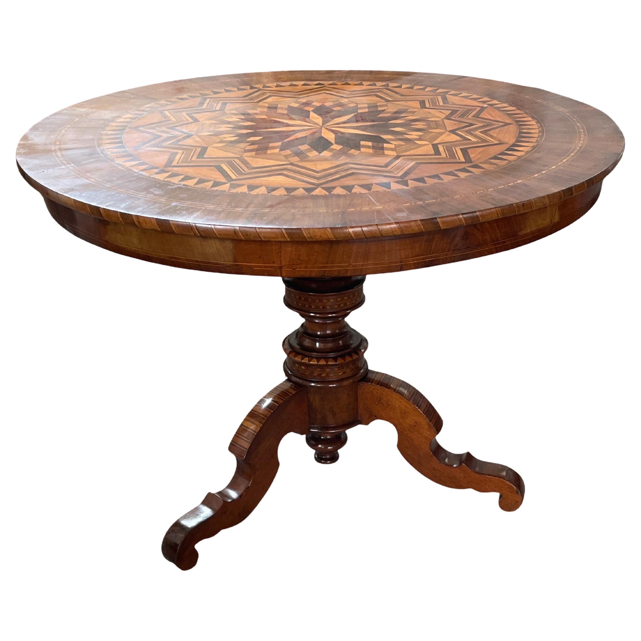 19th Century Italian Sorrento Inlaid Side Table