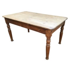19th Century Italian Spruce Table with Wooden Top, 1890s