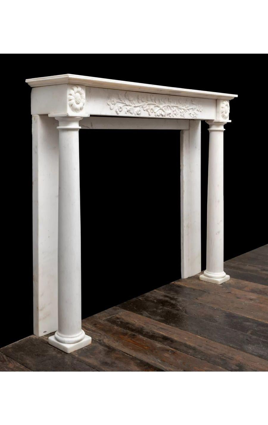 19th Century Italian Statuary Marble Regency Period Fireplace, circa 1820 In Good Condition For Sale In Tyrone, Northern Ireland