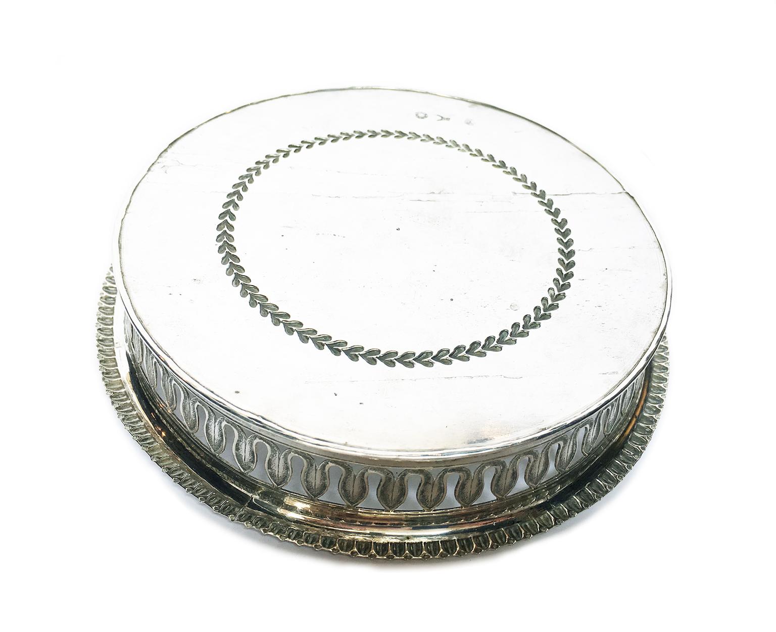 19th Century Italian Sterling Silver Glass and Wine Coasters, circa 1830 For Sale 4