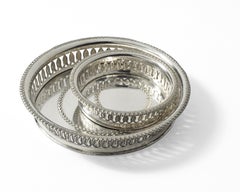 Italienische Sterlingsilber-Glas- und Weinuntersetzer aus dem 19. Jahrhundert, um 1830