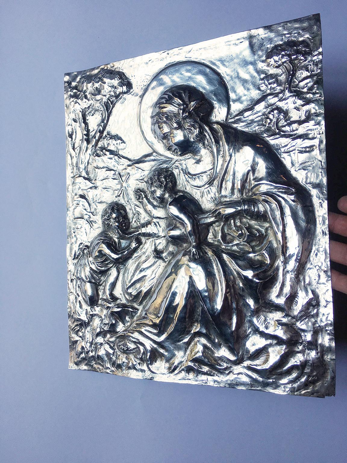 19th Century Italian Sterling Silver Madonna, circa 1830 For Sale 9