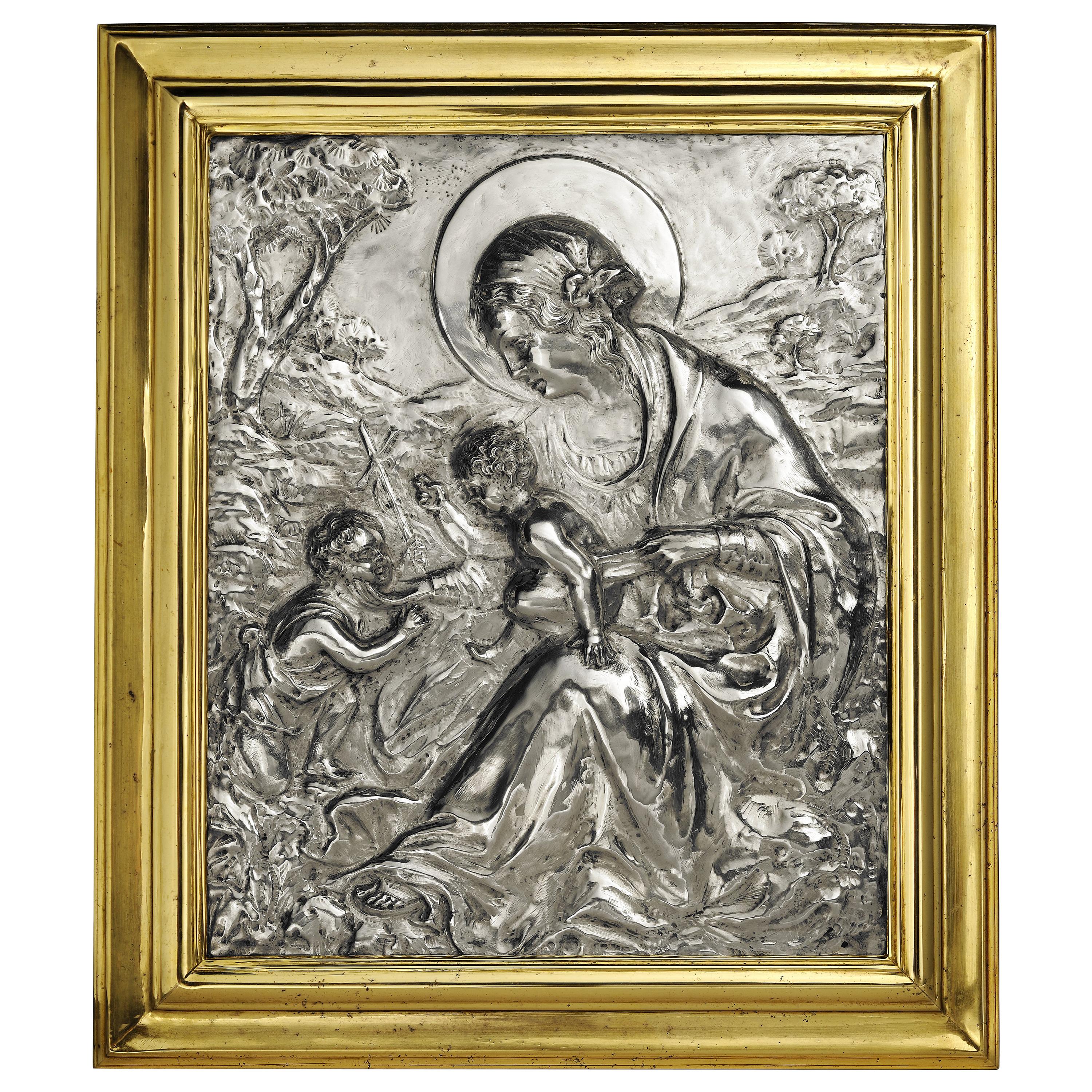 Italienische Madonna aus Sterlingsilber, 19. Jahrhundert, um 1830 im Angebot