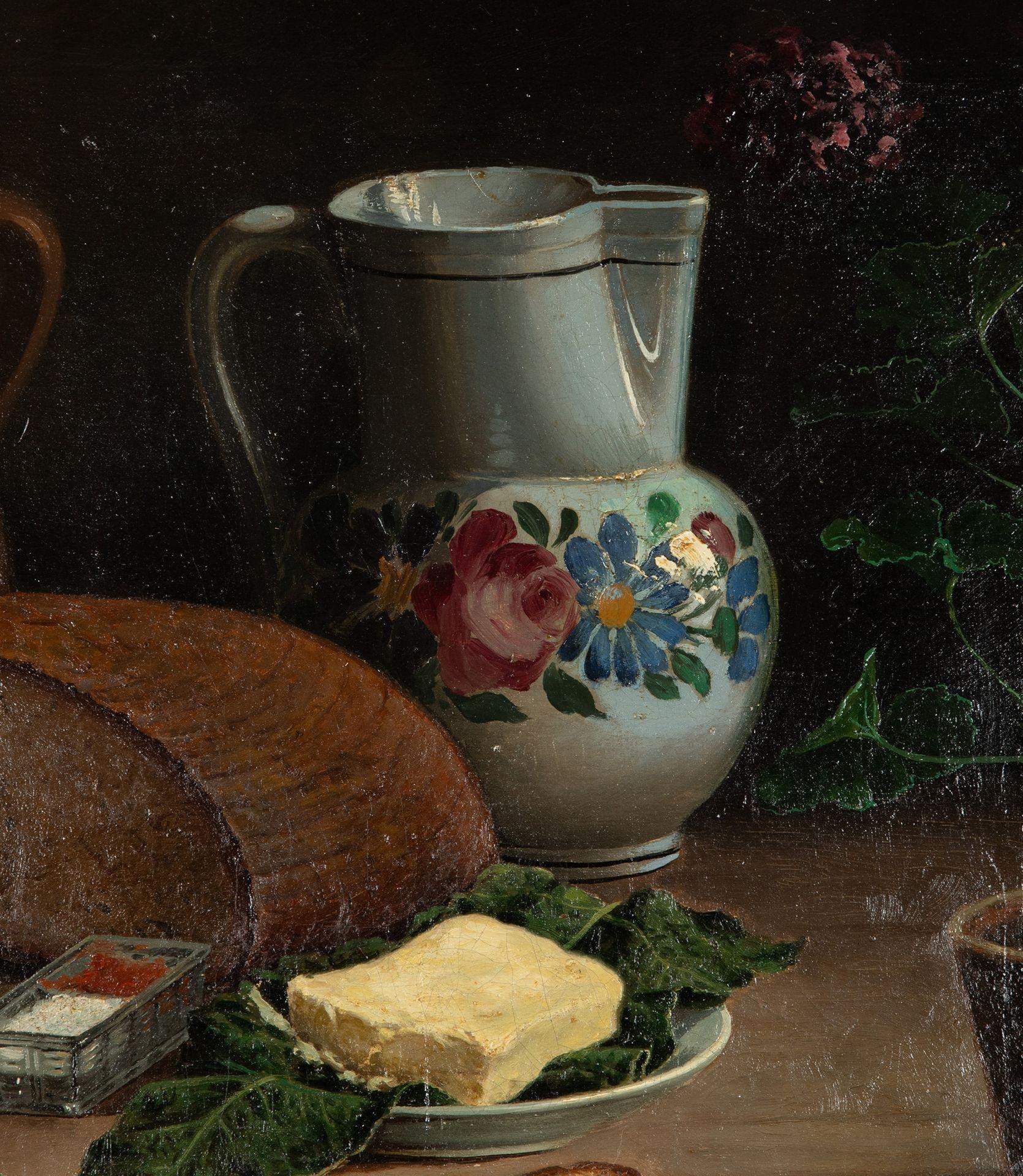 Natura morta del XIX secolo dipinta da A. Reynes. Una tavola ben osservata e finemente dipinta.