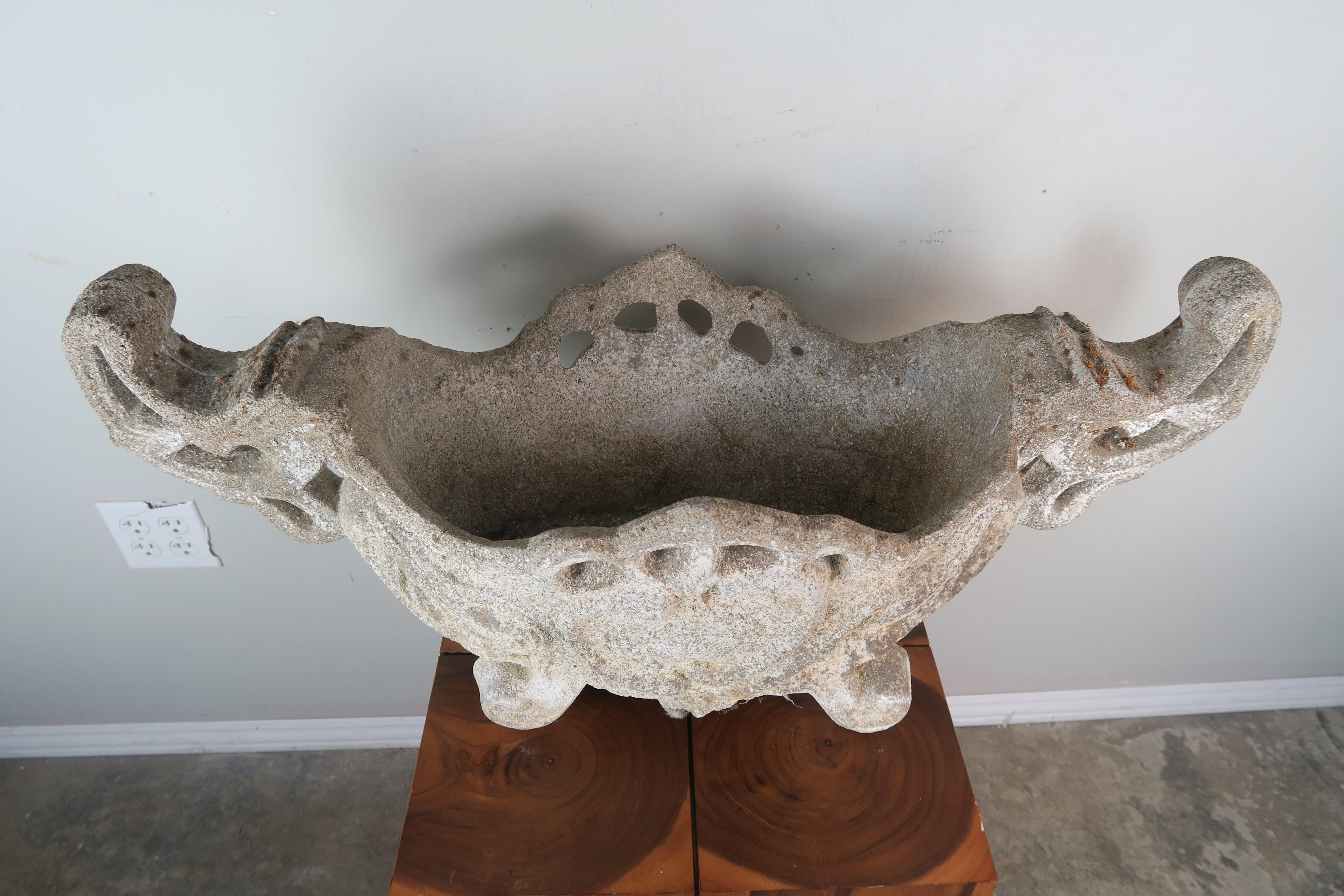 Classical Roman 19th Century Italian Stone Jardinaire For Sale