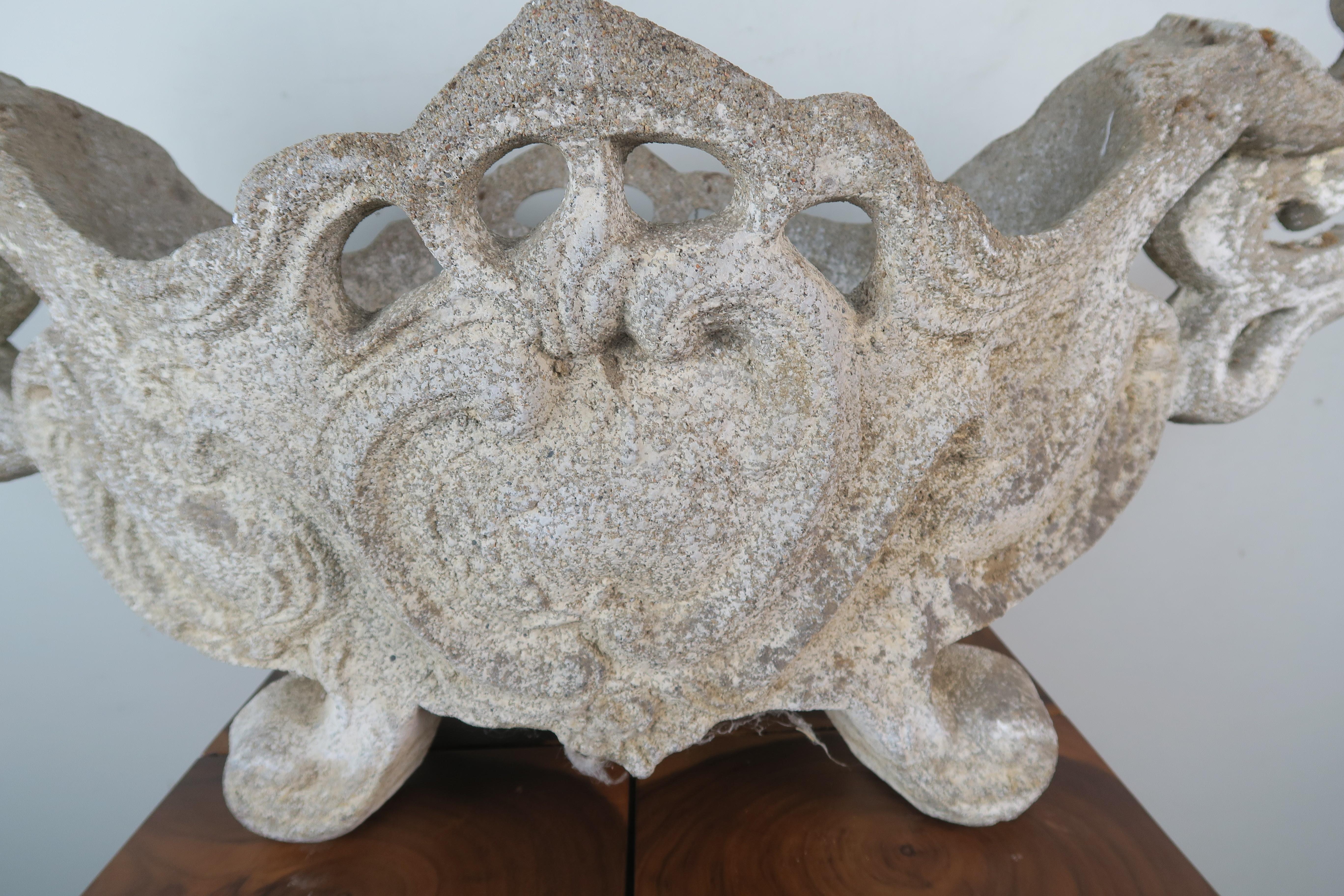 Hand-Carved 19th Century Italian Stone Jardinaire For Sale