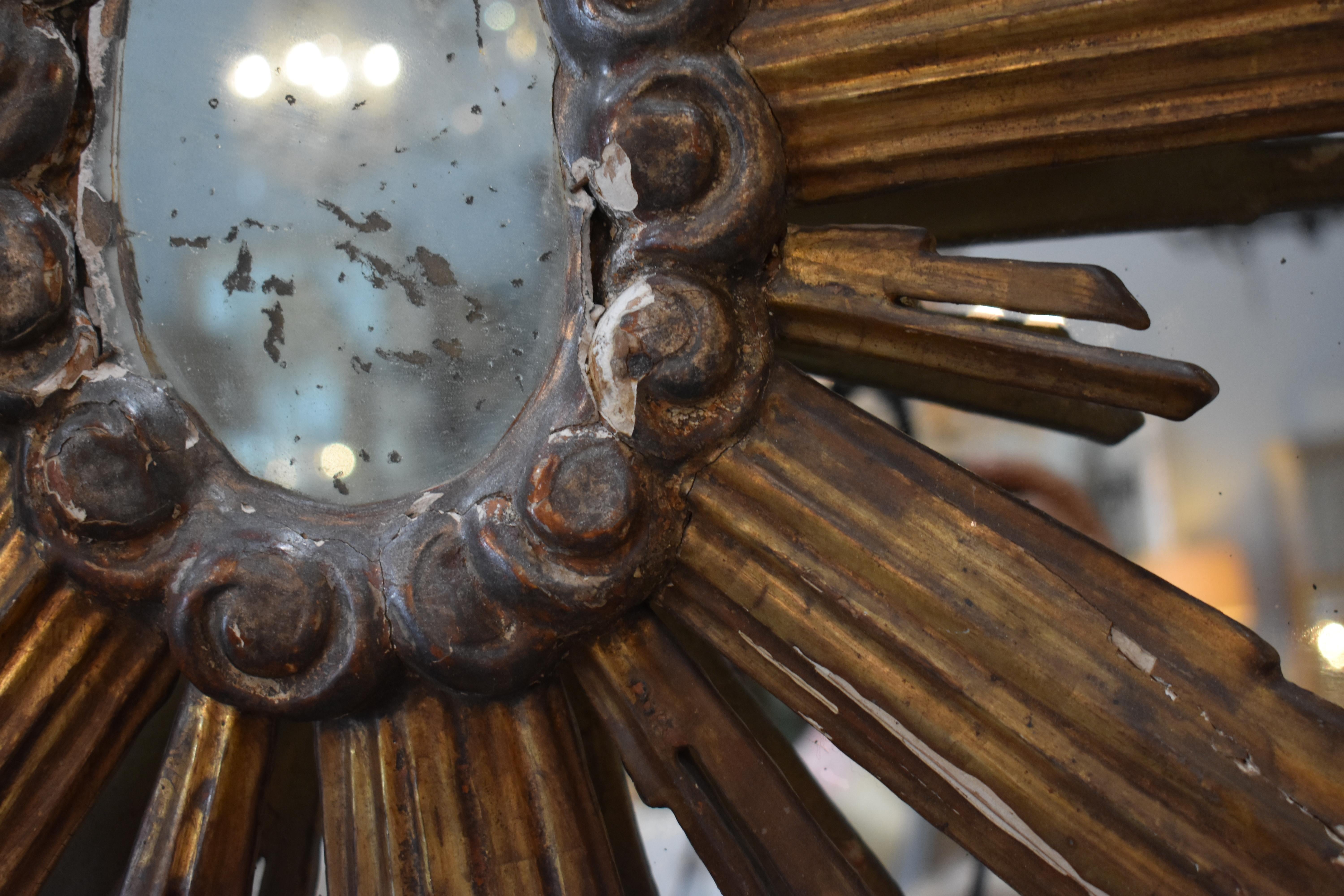 19th Century Italian Sunburst Mirror For Sale 3