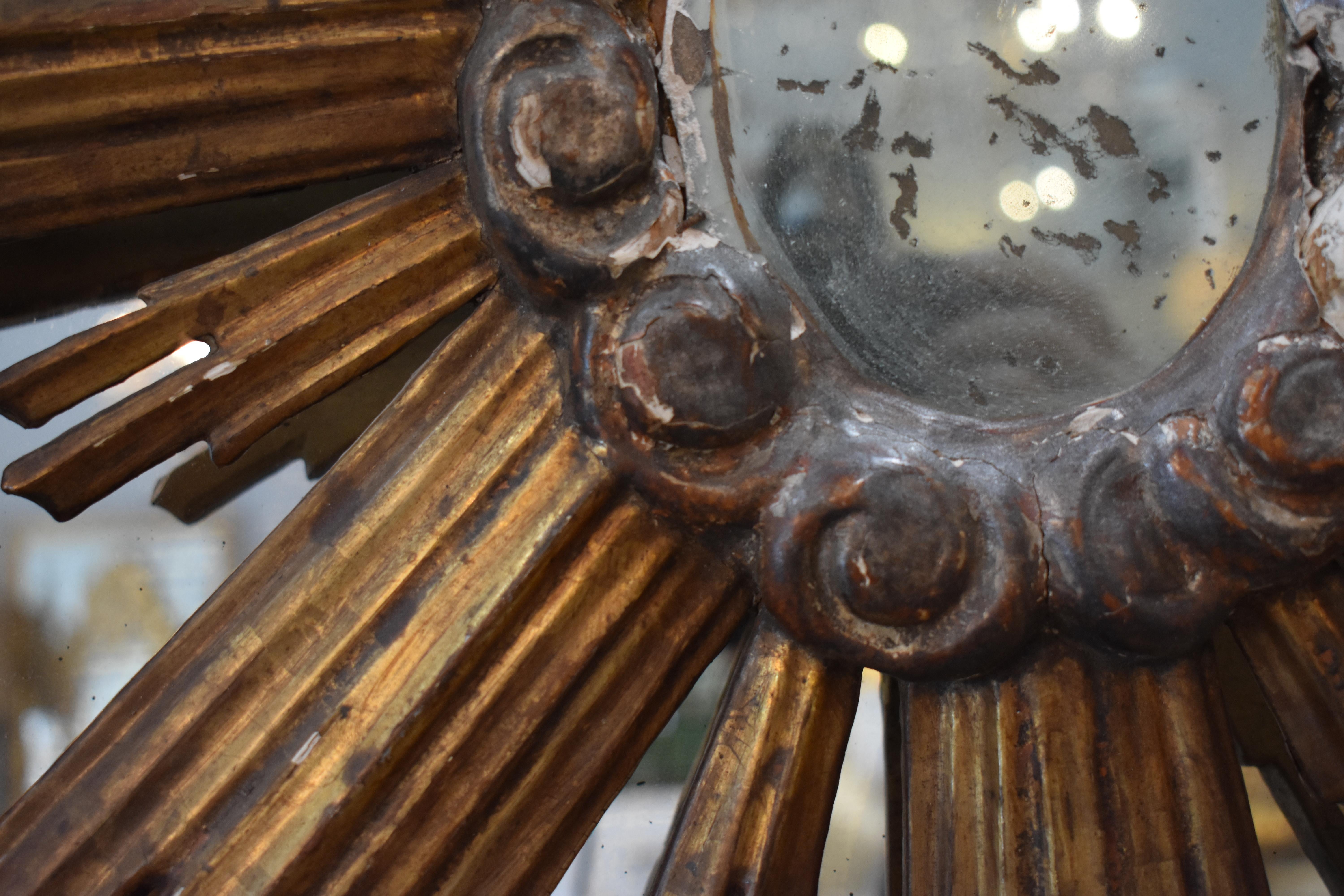19th Century Italian Sunburst Mirror For Sale 4