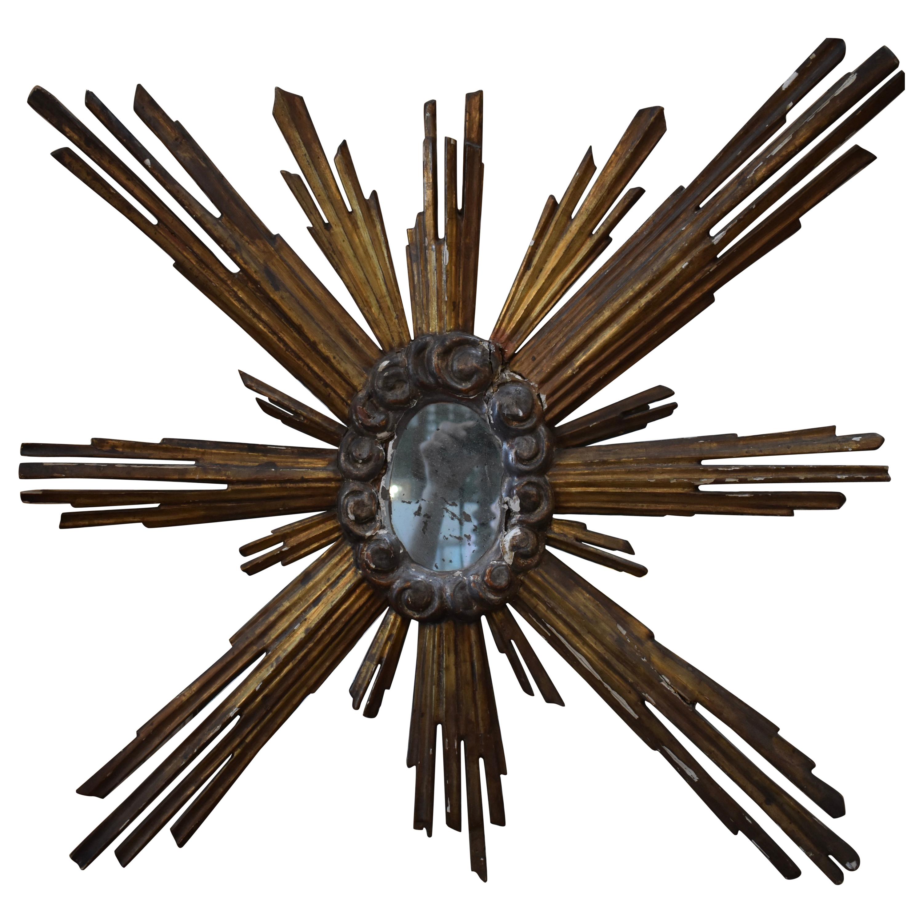 19th Century Italian Sunburst Mirror For Sale