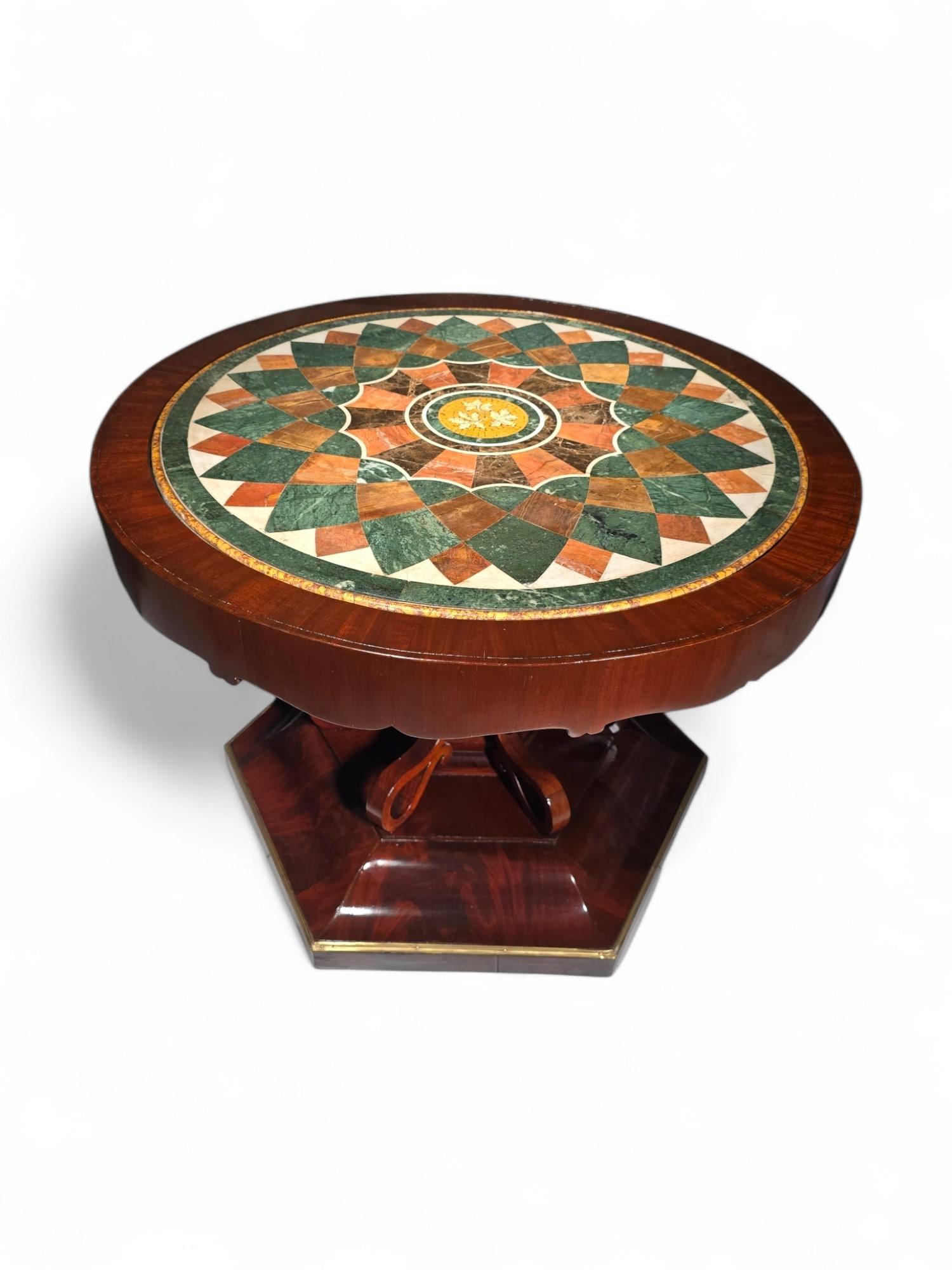 19th Century Italian Table from Naples with Hardstone Top For Sale 8