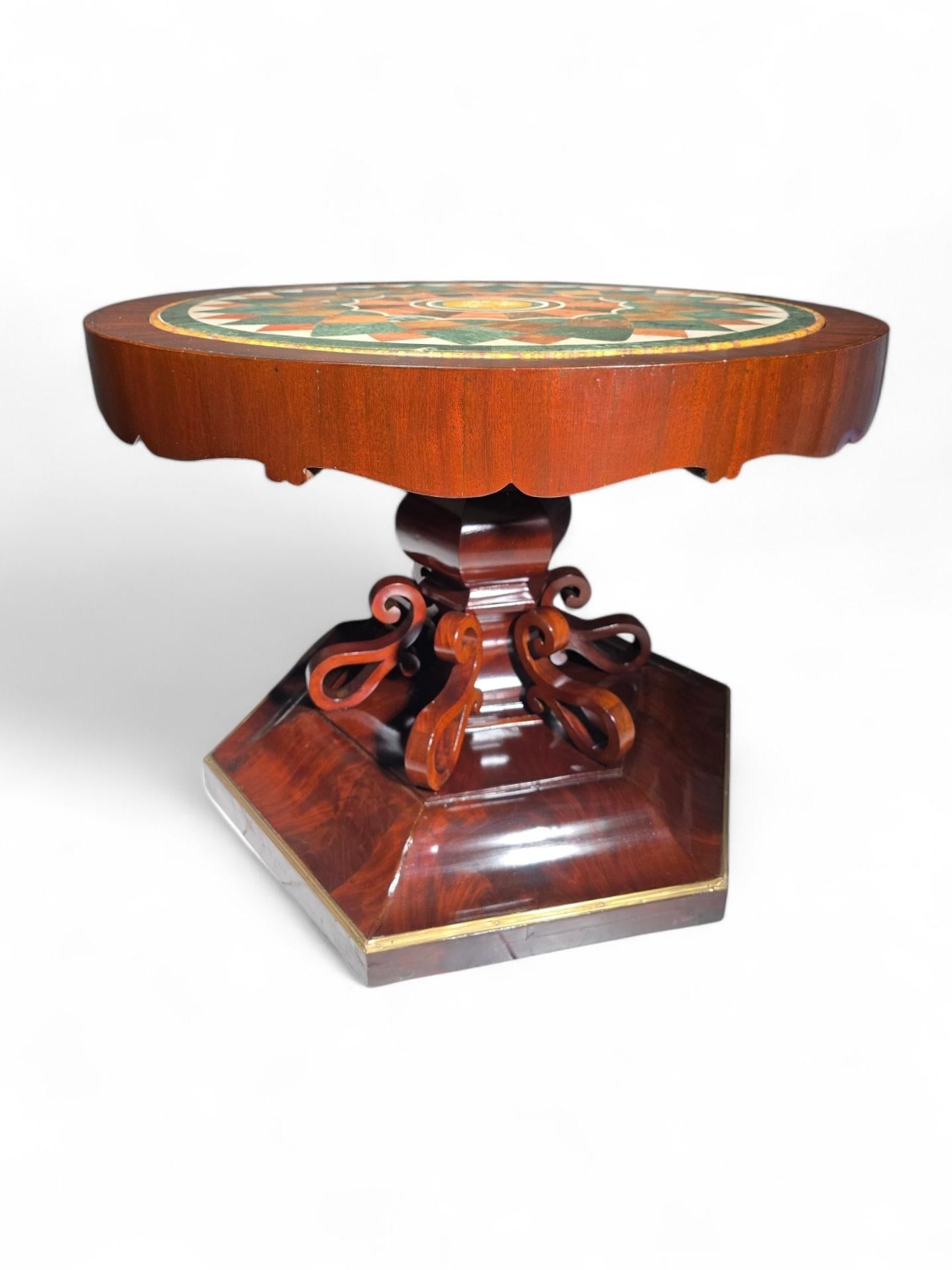 19th Century Italian Table from Naples with Hardstone Top For Sale 9