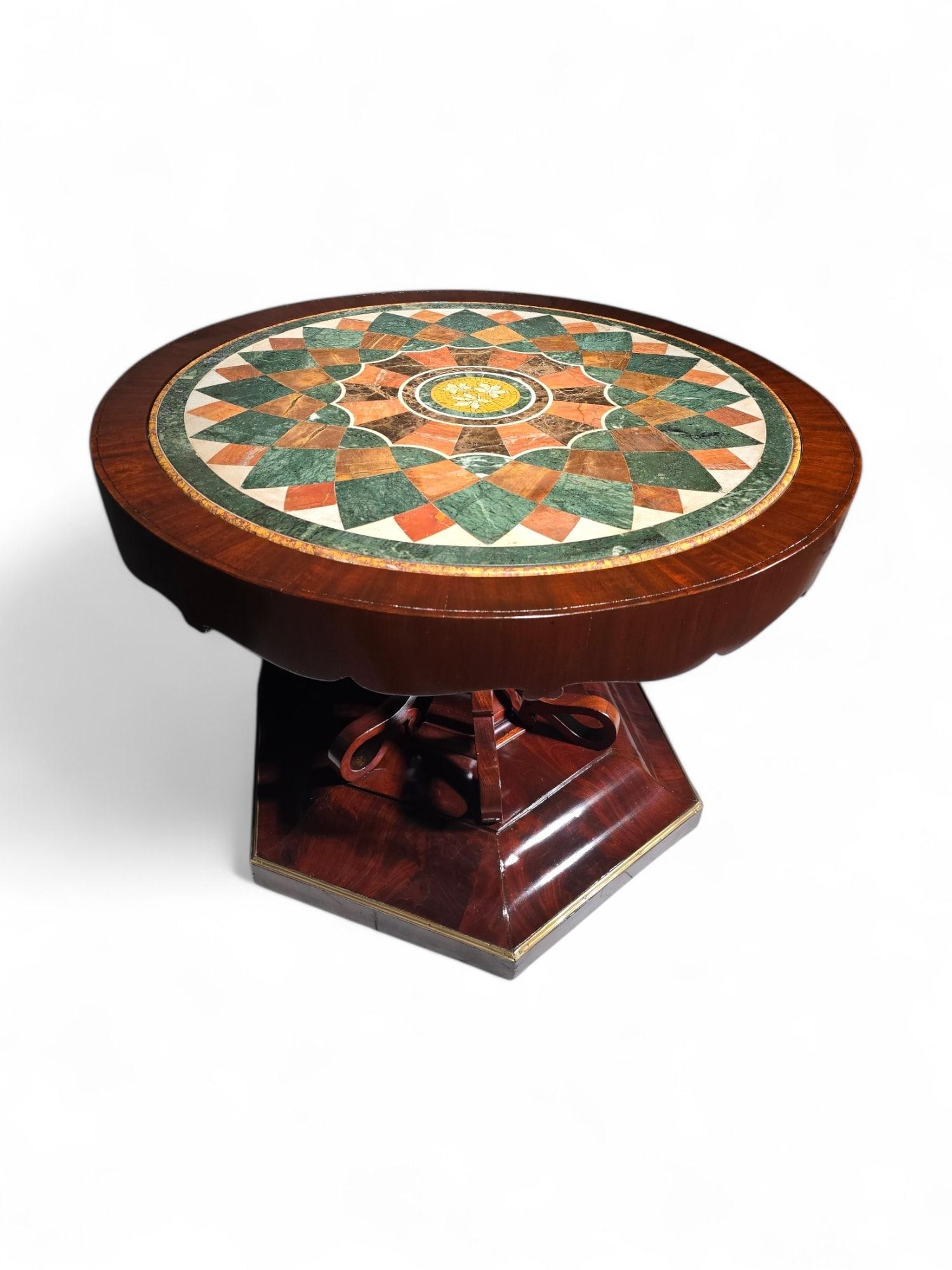 19th Century Italian Table from Naples with Hardstone Top For Sale 3