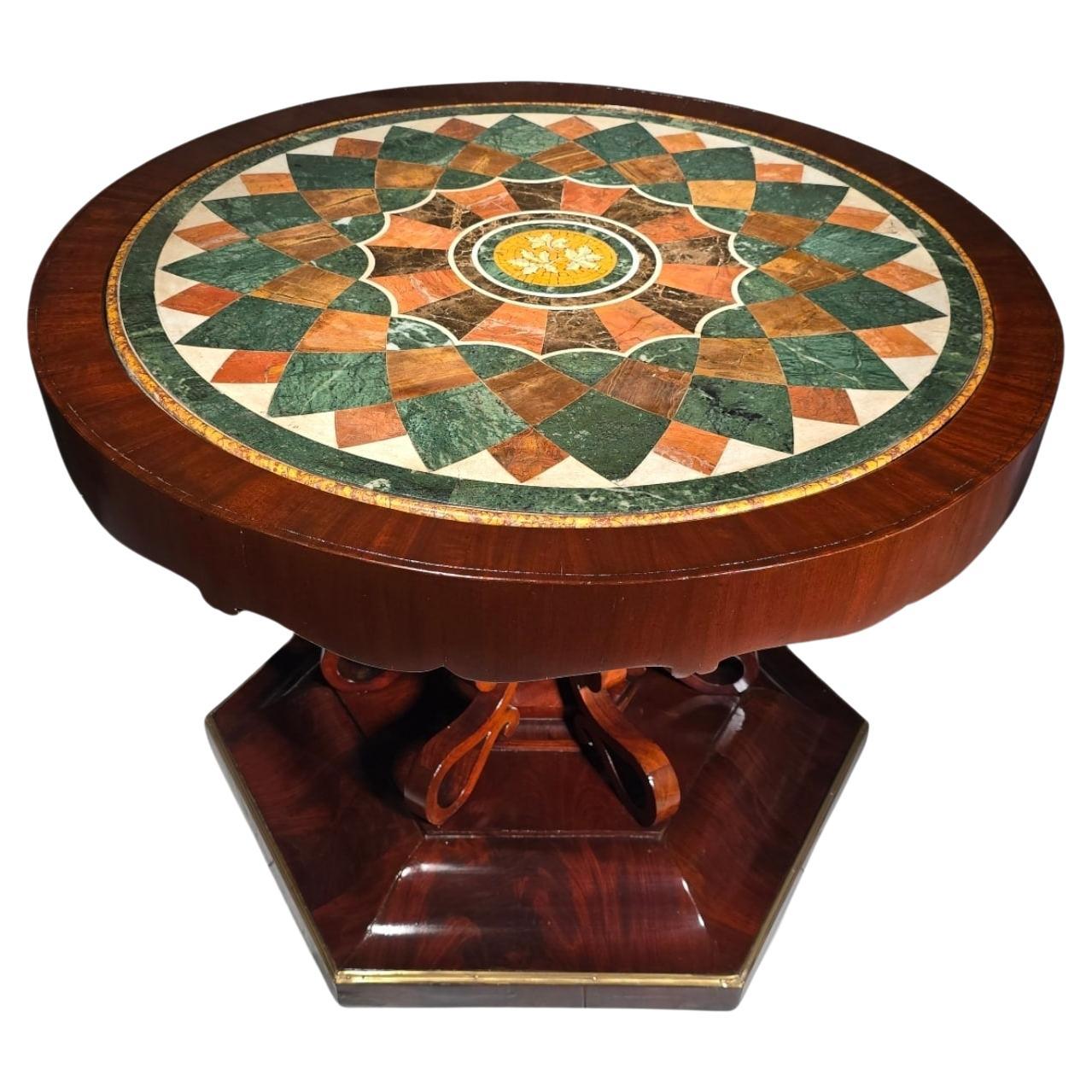19th Century Italian Table from Naples with Hardstone Top For Sale