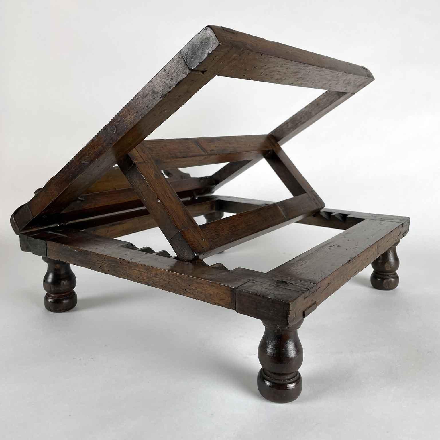 19th Century Italian Table Lectern Carved Walnut Bookstand 1