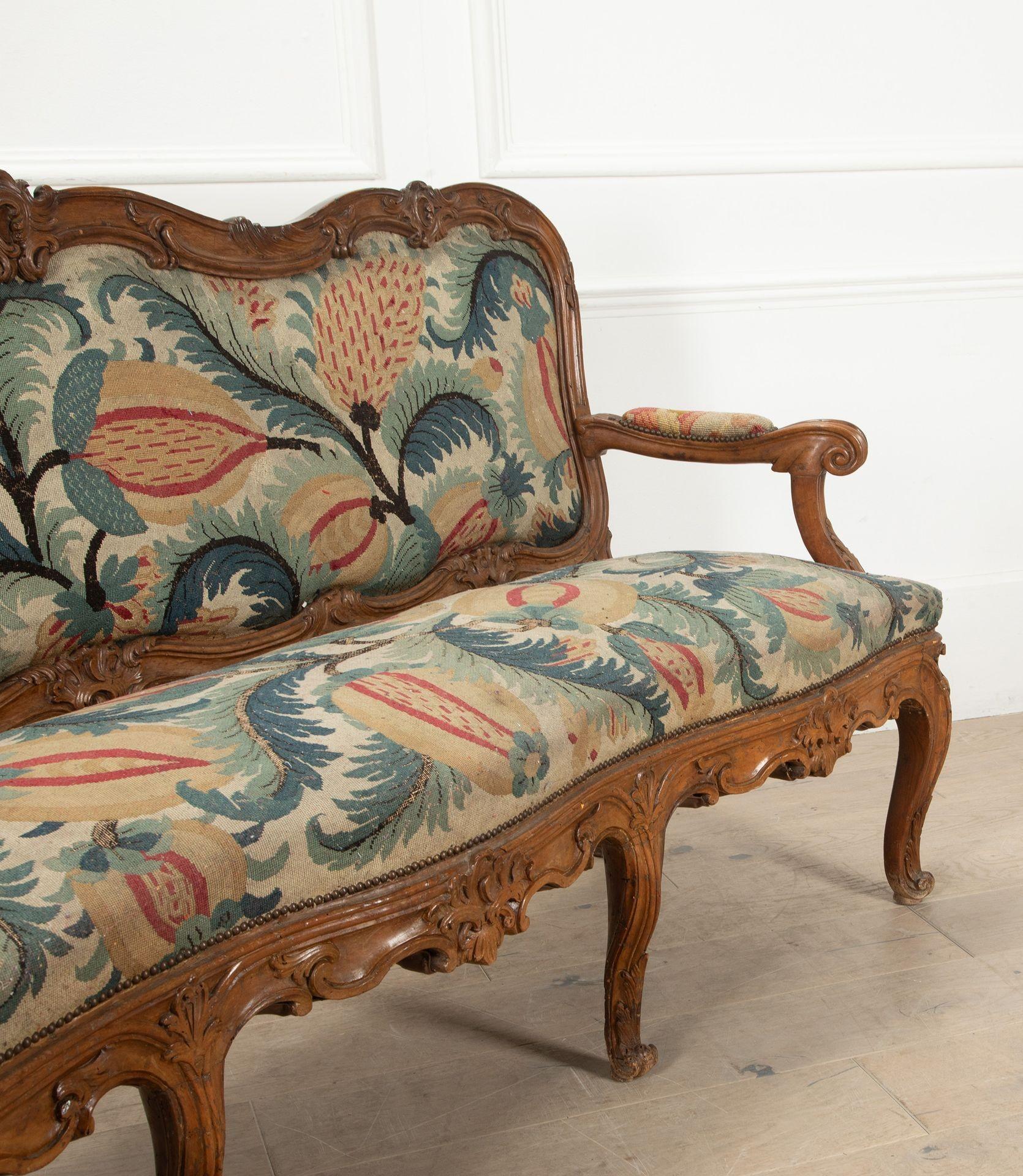19th Century Italian Tapestry Upholstered Sofa For Sale 2
