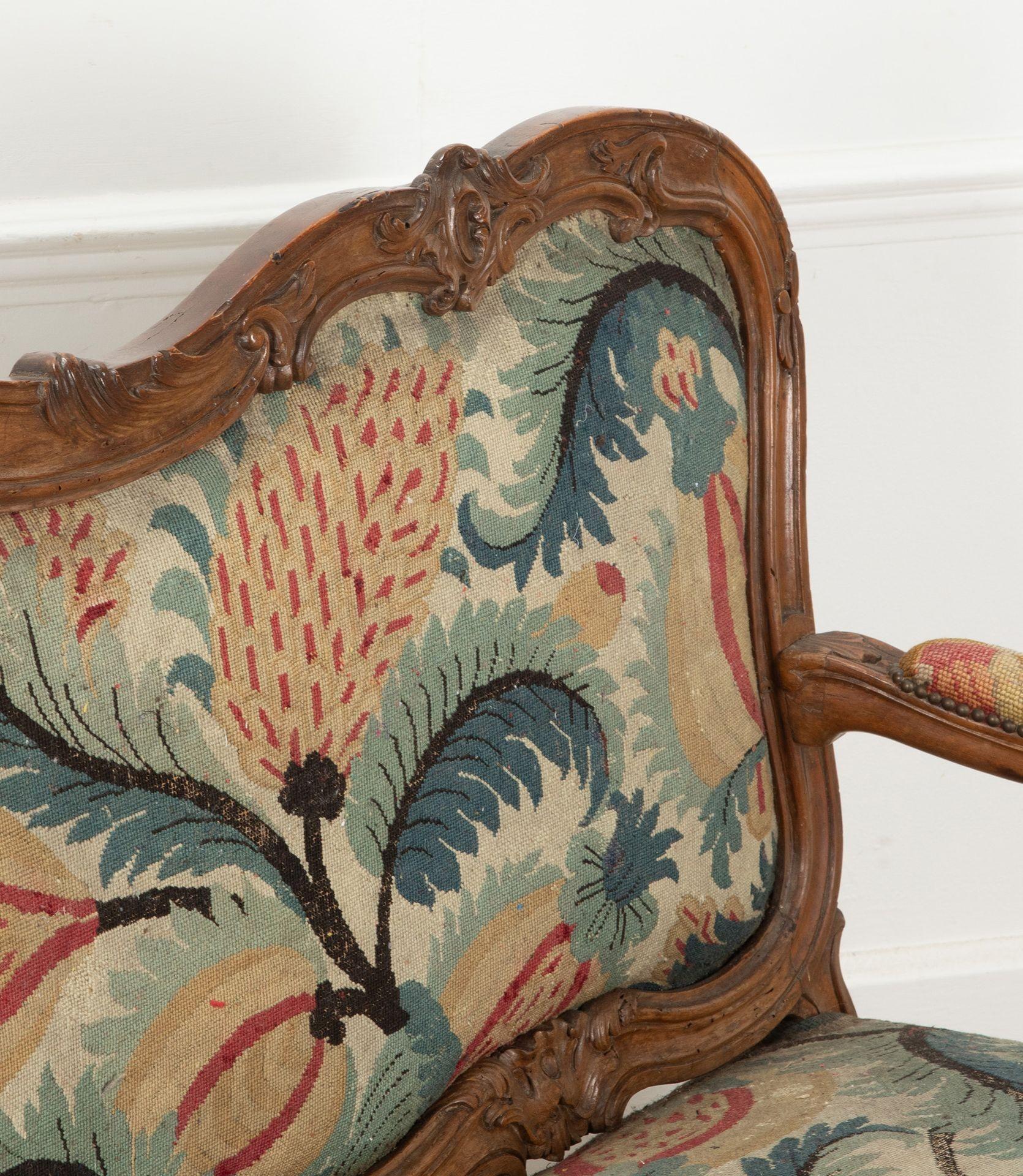 19th Century Italian Tapestry Upholstered Sofa For Sale 3